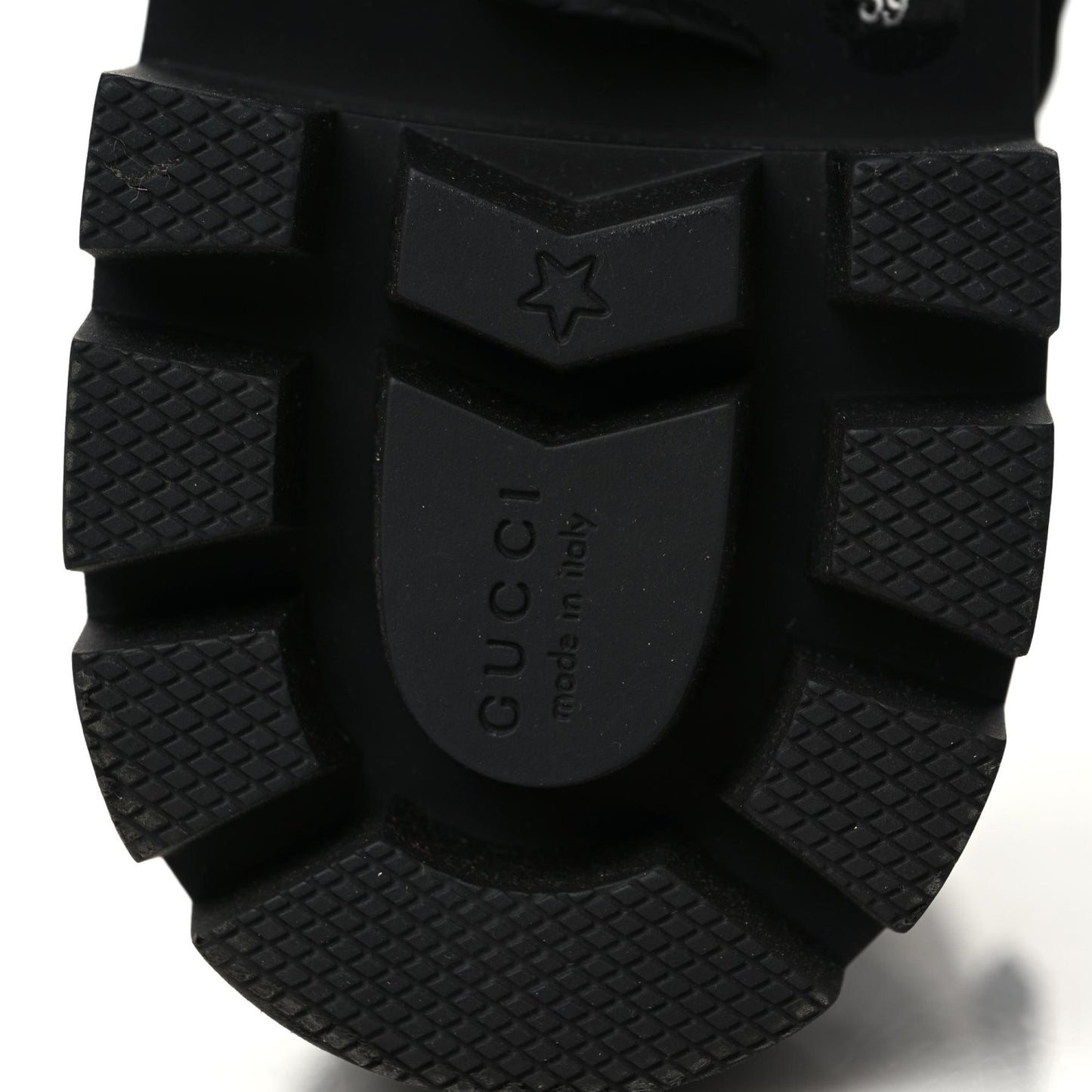 Nappa Frances GG Matelasse Platform Combat Boots 39 Black