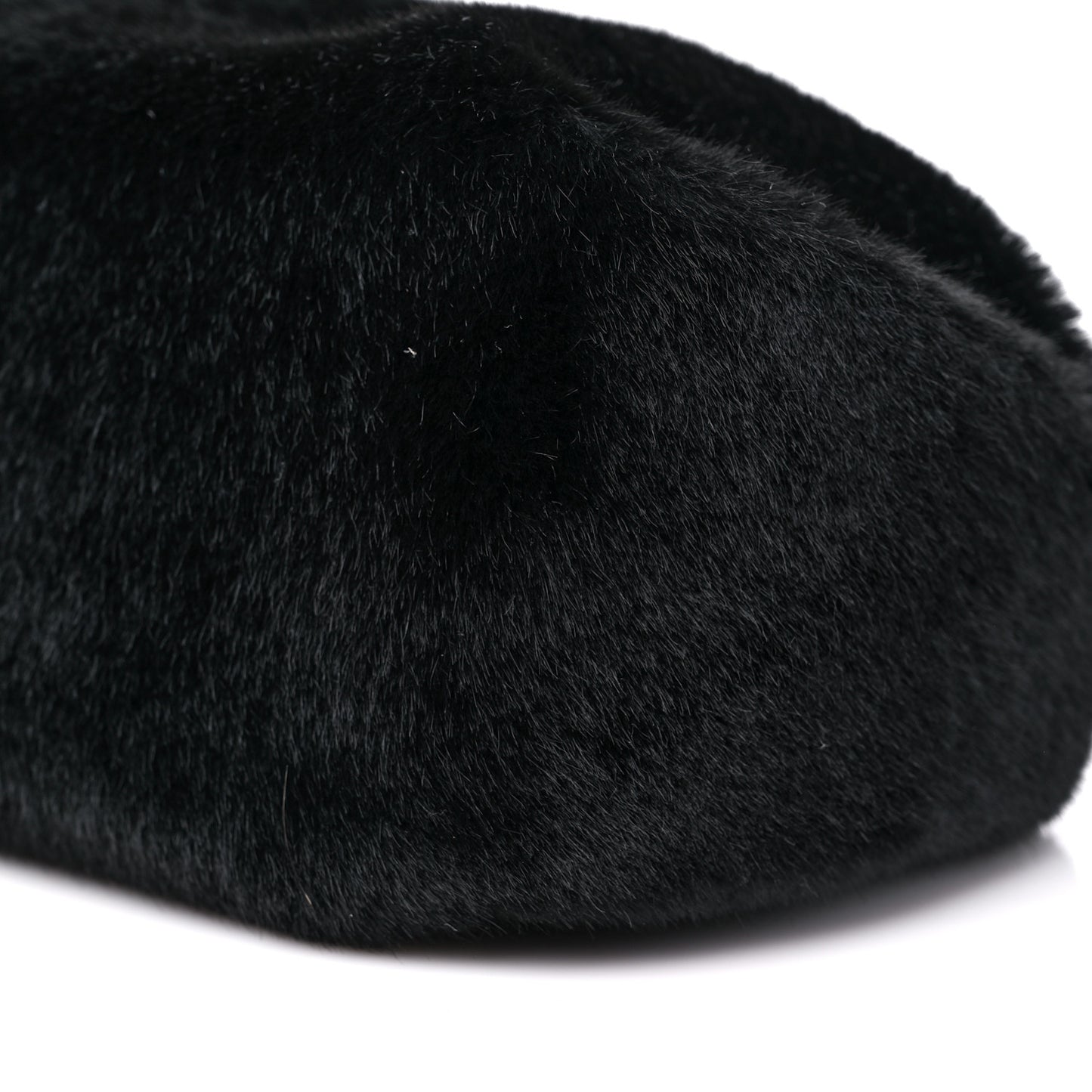Faux Fur Small Scrunchie Bag Black