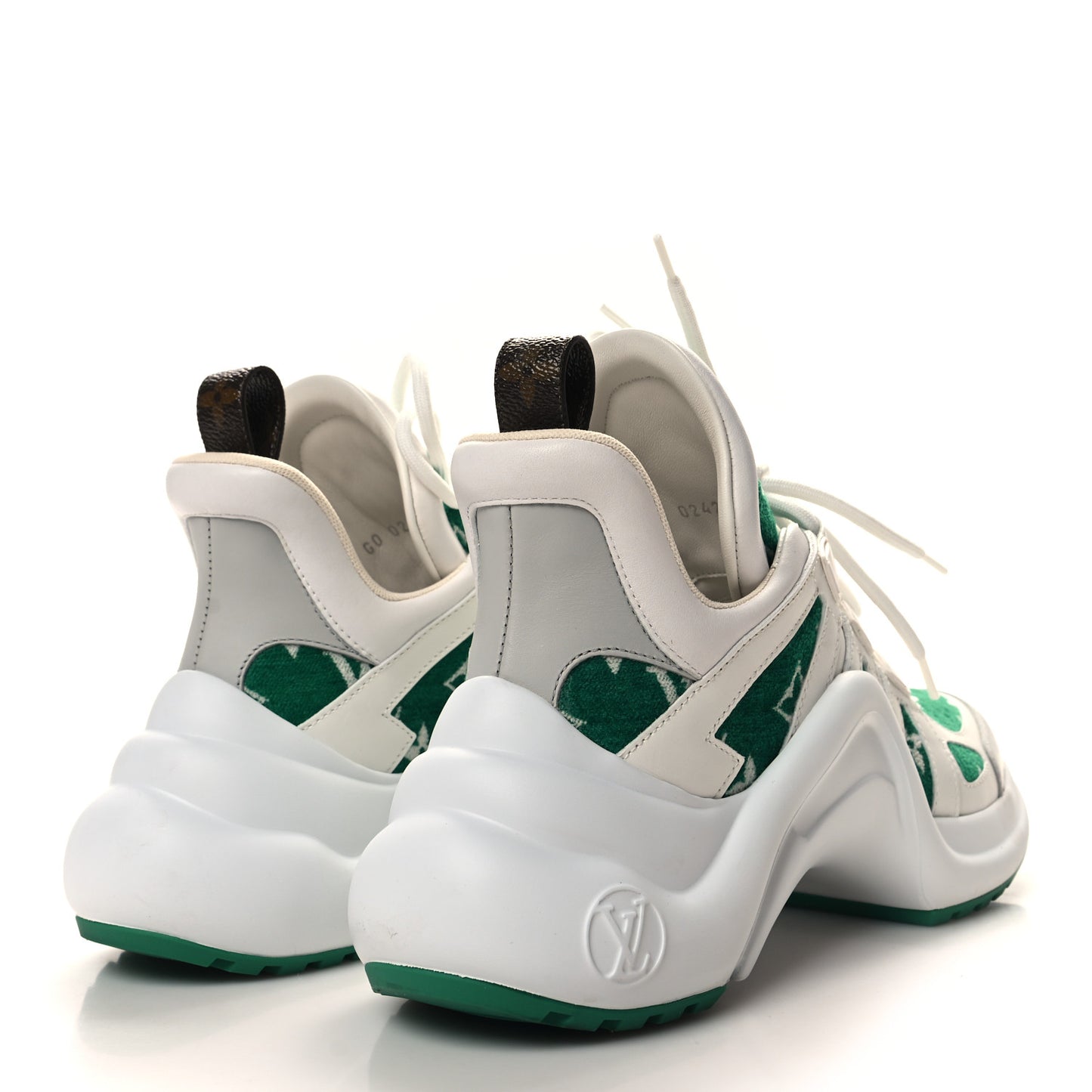 Jacquard Velvet Monogram LV Archlight Sneakers 36 White Vert