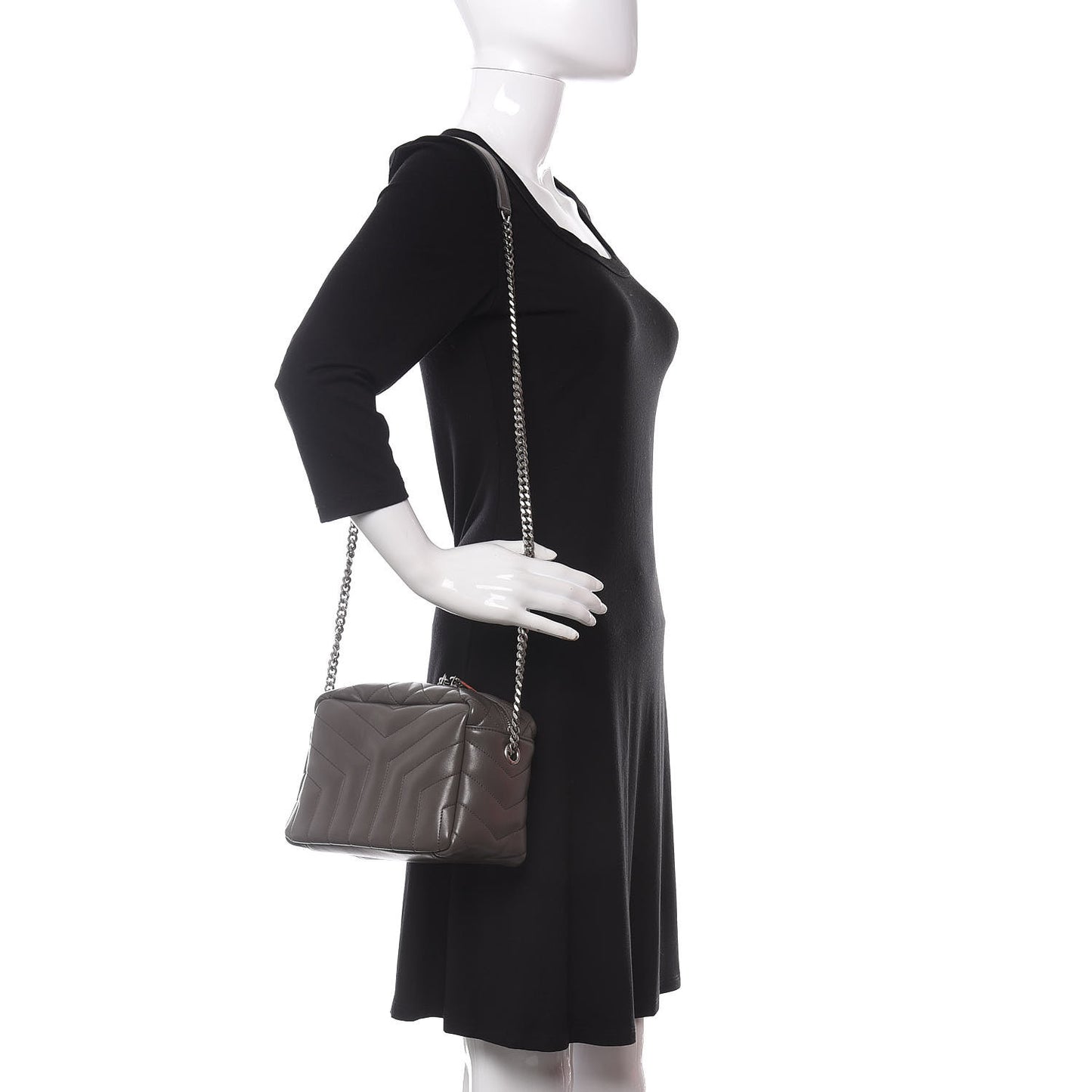 Calfskin Y Quilted Monogram Small Loulou Bowling Bag Earth
