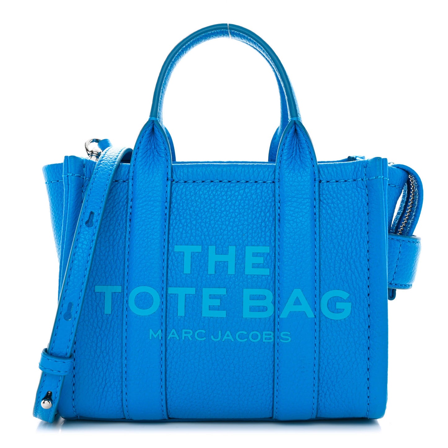 Grained Calfskin Micro The Tote Bag Scuba Pool