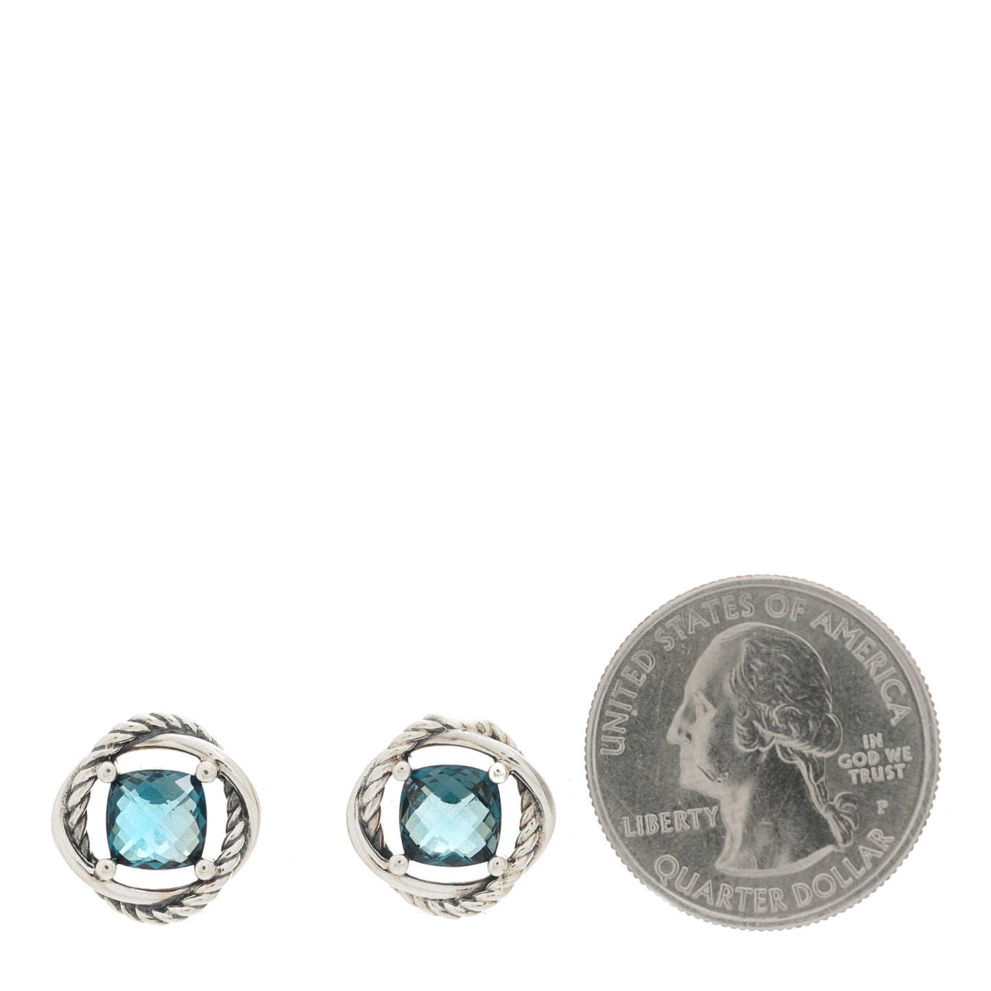 Sterling Silver Hampton Blue Topaz 7mm Infinity Earrings