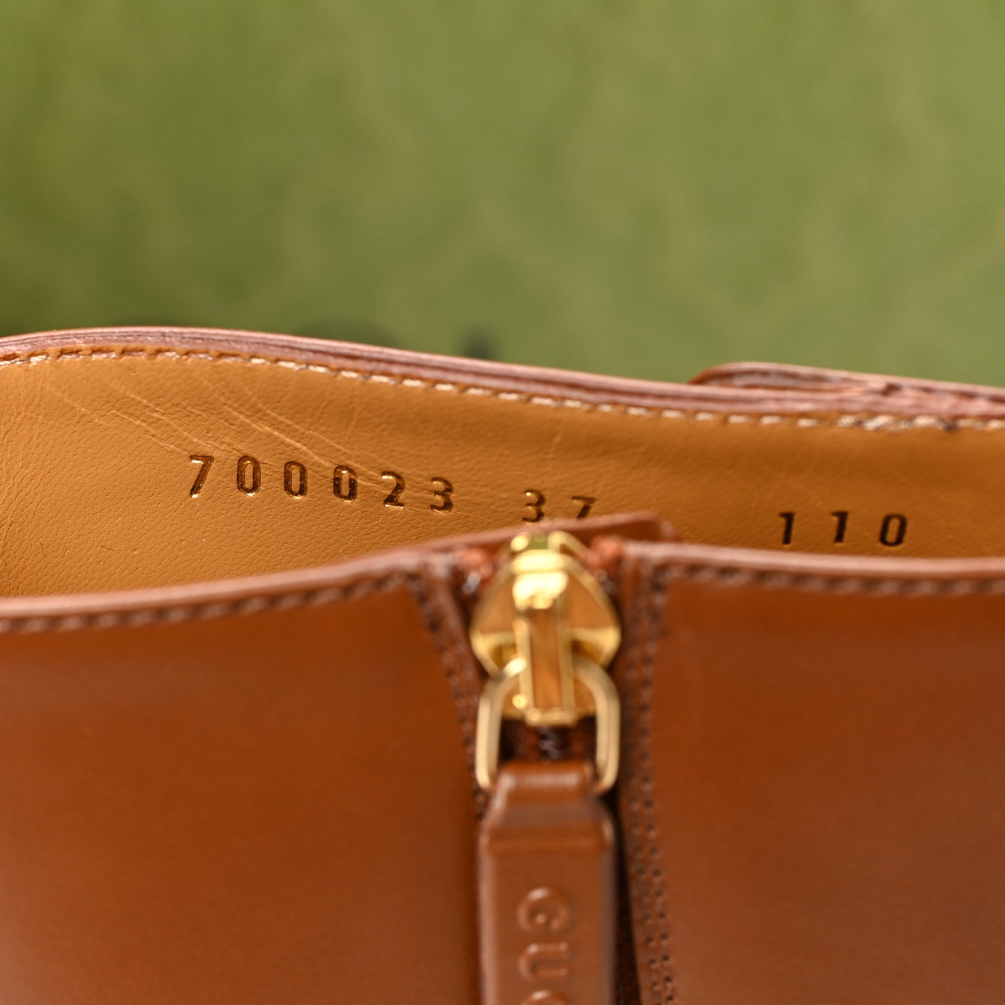 Monogram Cordovan Lux GG Ankle Boots 37 Beige Cuir