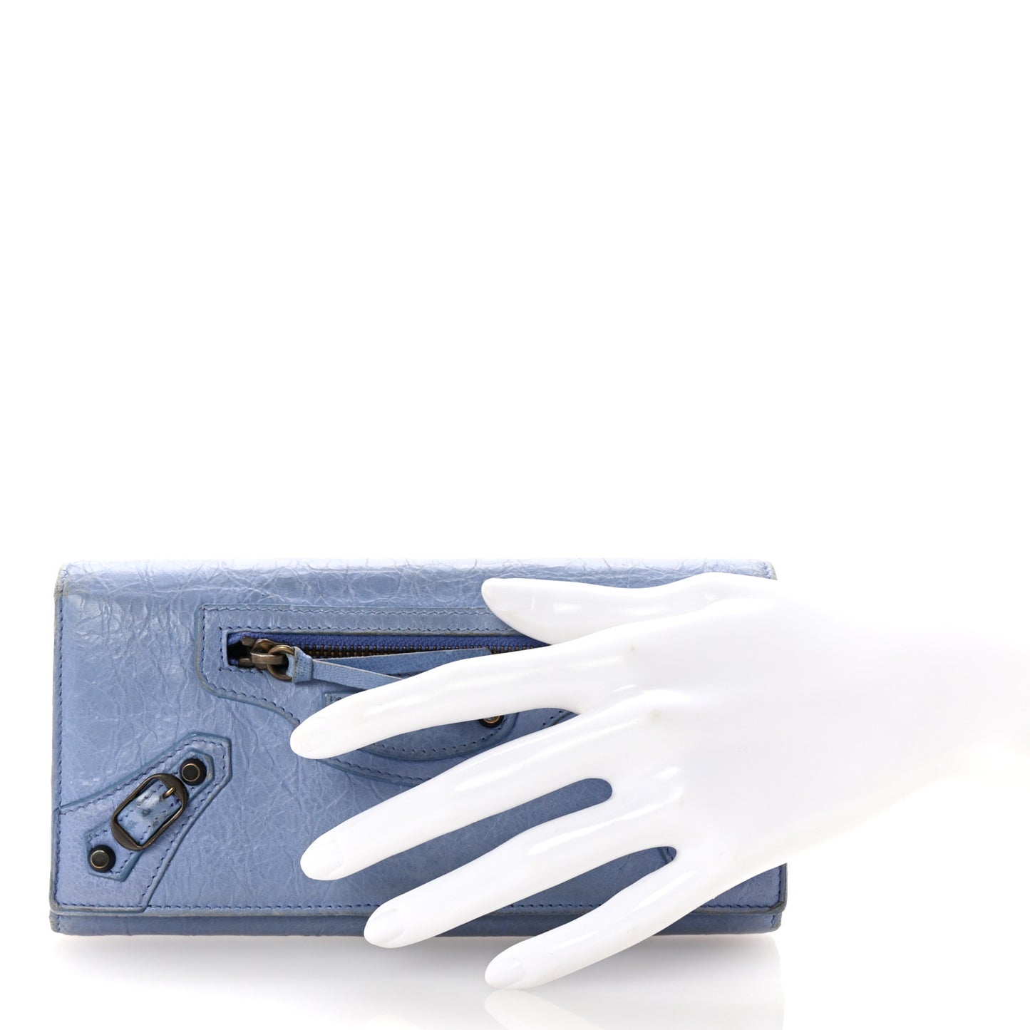 Agneau Classic Hardware Money Wallet Sky Blue
