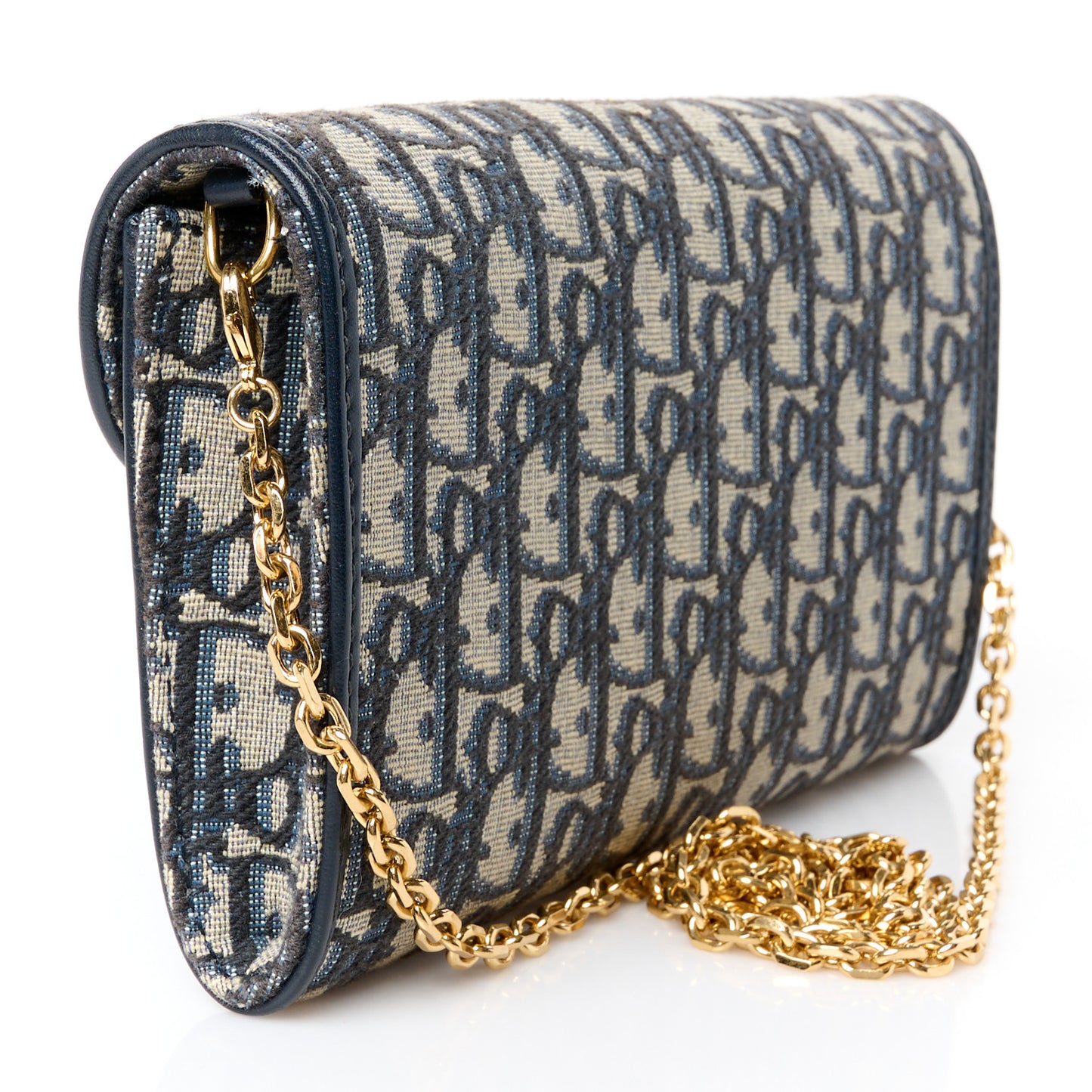 Oblique Bobby East West Pouch With Chain Blue