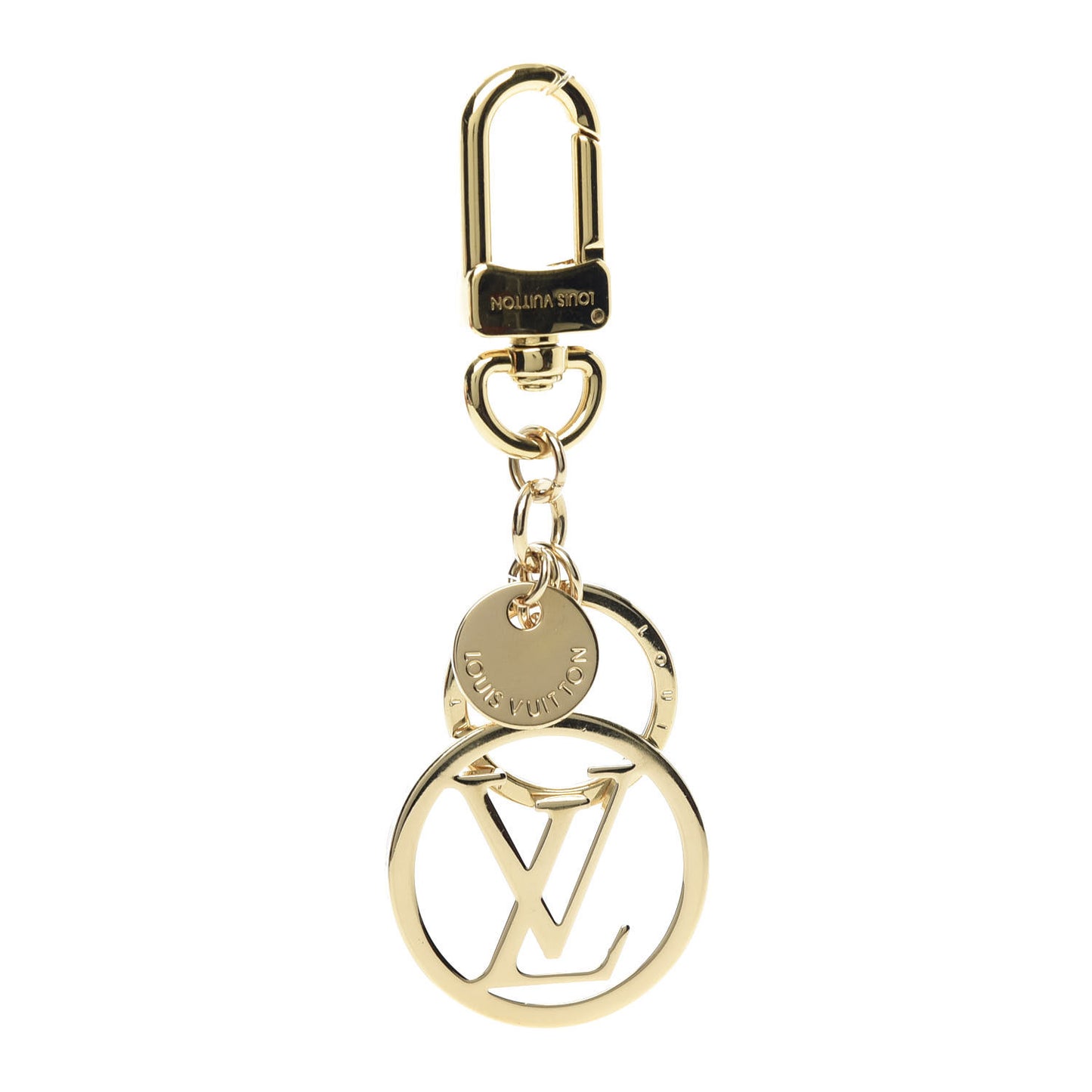 LV Circle Bag Charm Key Holder Gold