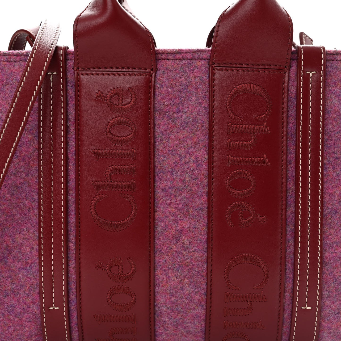 Recycled Felt Calfskin Small Woody Ribbon Tote Striking Purple