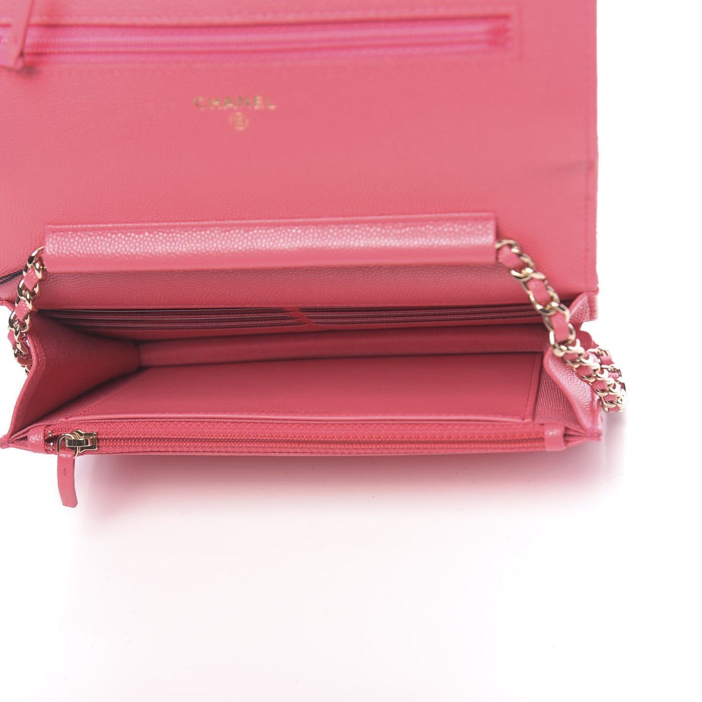Caviar Quilted French New Wave Chain CC Wallet On Chain WOC Pink
