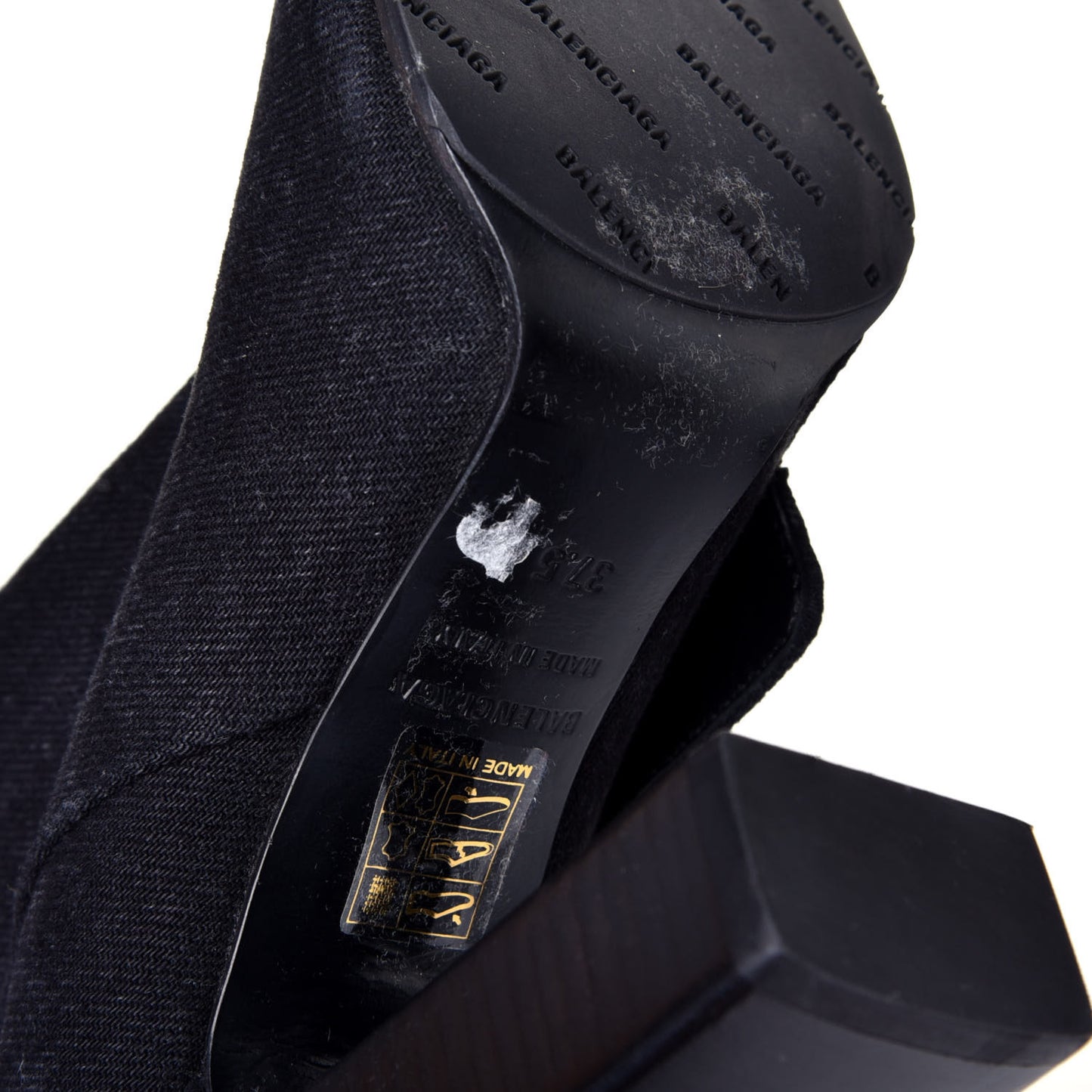 Denim 110mm Round Toe Ankle Boots 37.5 Black