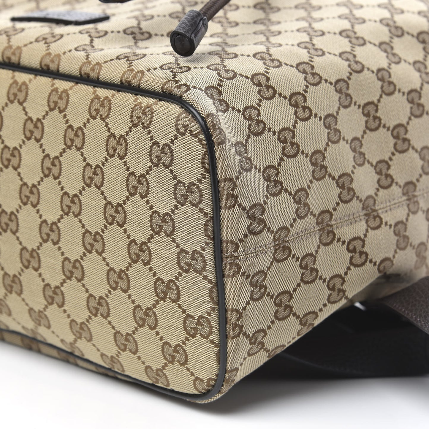 Monogram Dollar Calfskin O Drawstring Backpack Beige Ebony Testa di Moro Dark Chocolate