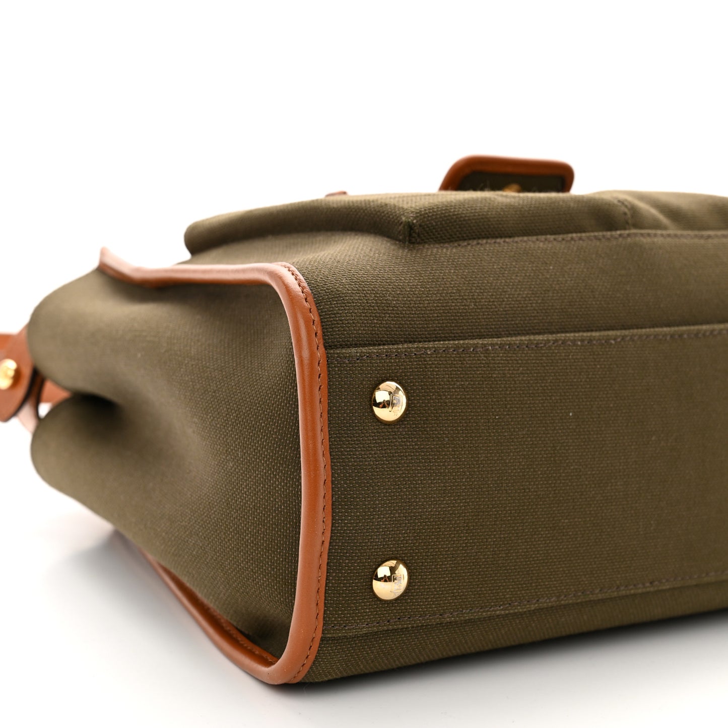 Canvas Calfskin Medium 3 Pocket Peekaboo Iconic Satchel Amazzonia Cuoio