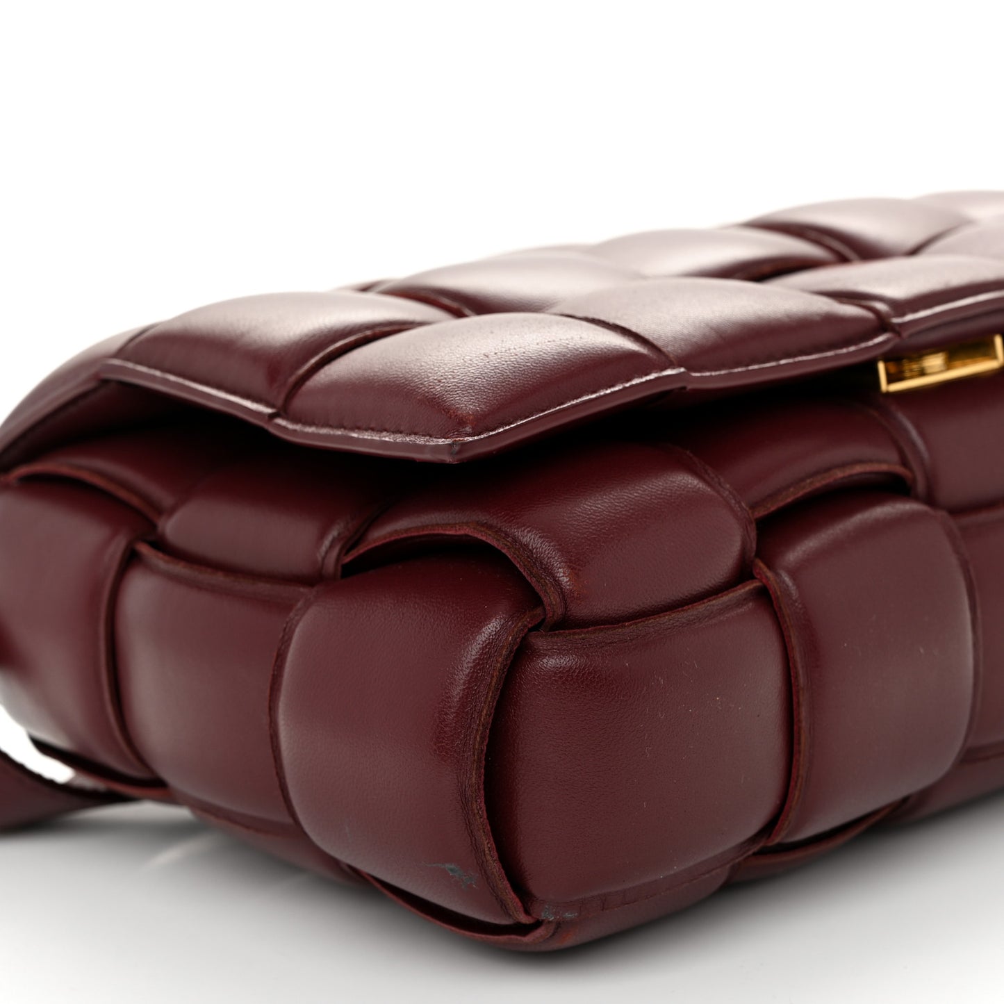 Nappa Maxi Intreccio Padded Cassette Crossbody Bag Barolo