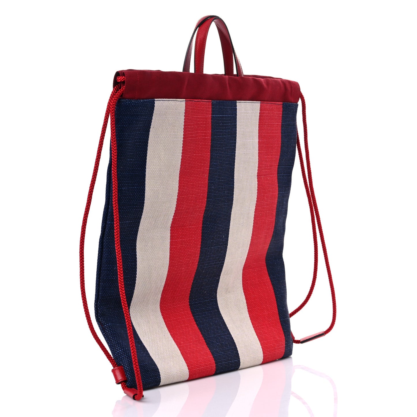 Canvas Logo Sylvie Stripe Drawstring Backpack Red