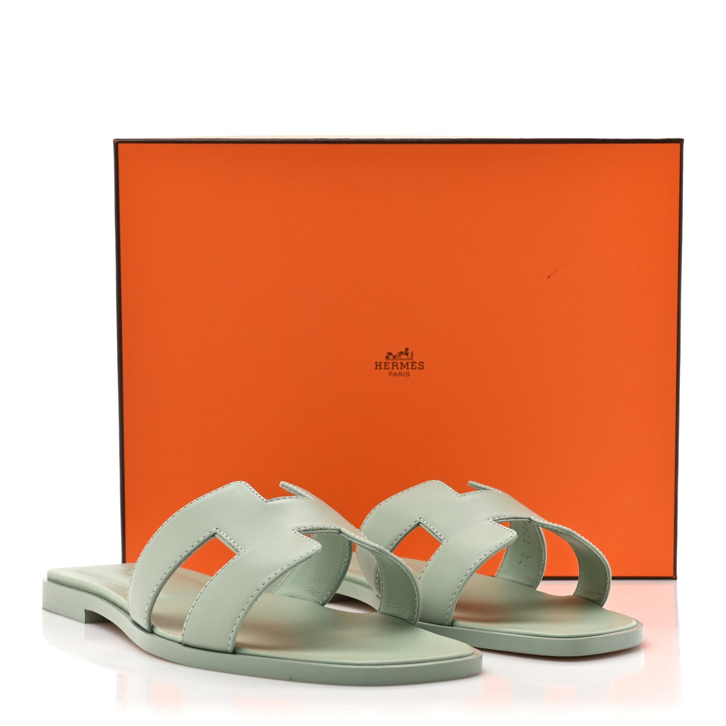 Calfskin Oran Sandals 38 Vert D'eau