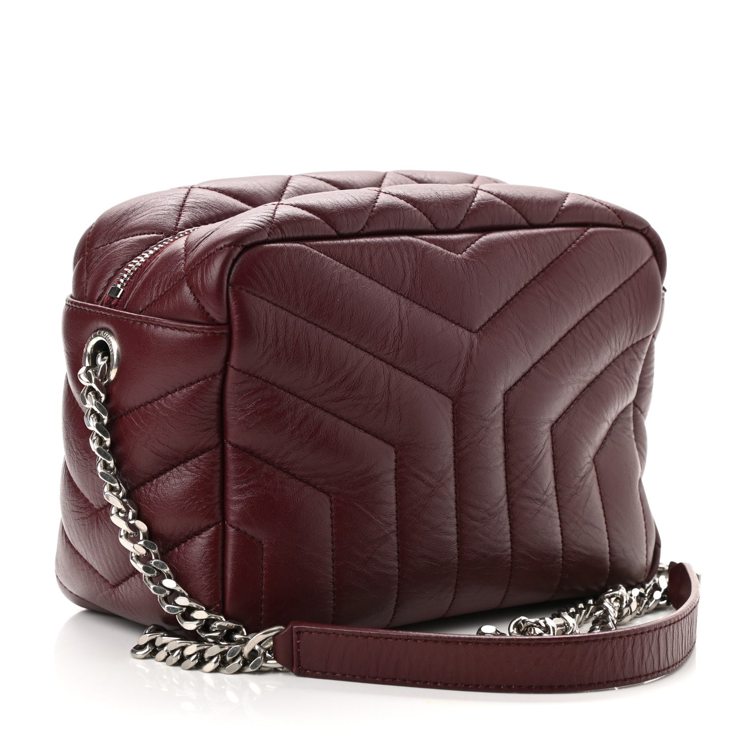 Calfskin Y Quilted Monogram Small Loulou Bowling Bag Rouge Legion