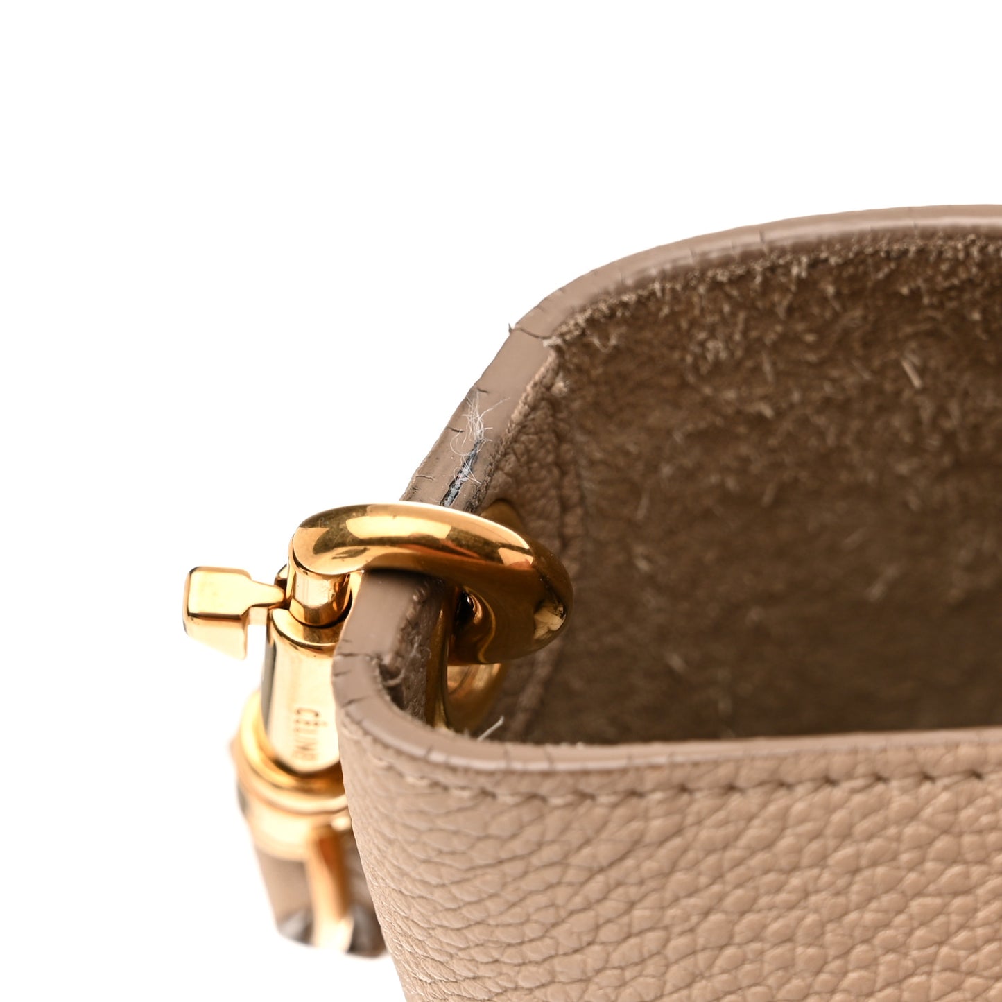 Soft Grained Calfskin Sangle Bucket Bag Dune