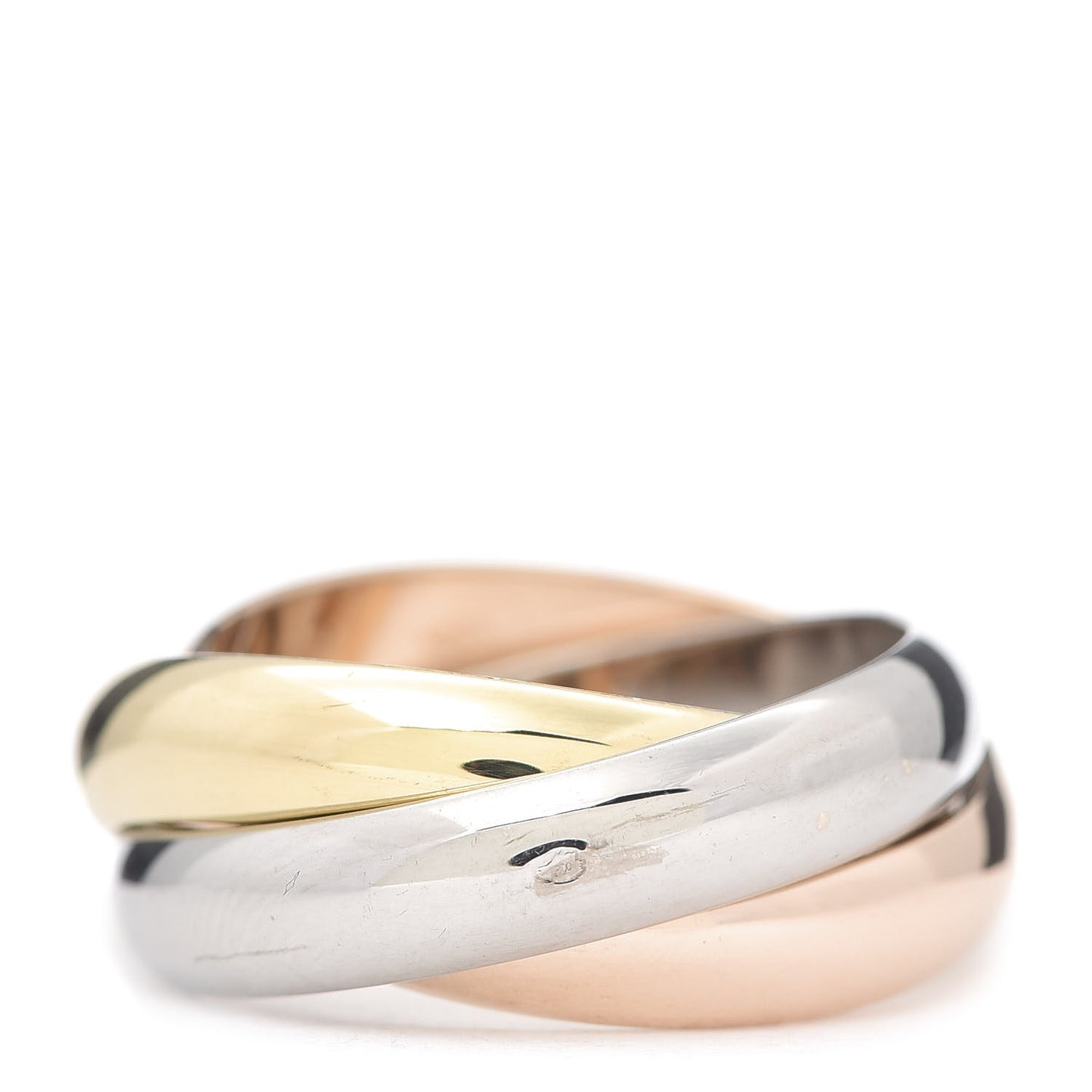 18K Pink Yellow White Gold Large Trinity Ring 55 7.25