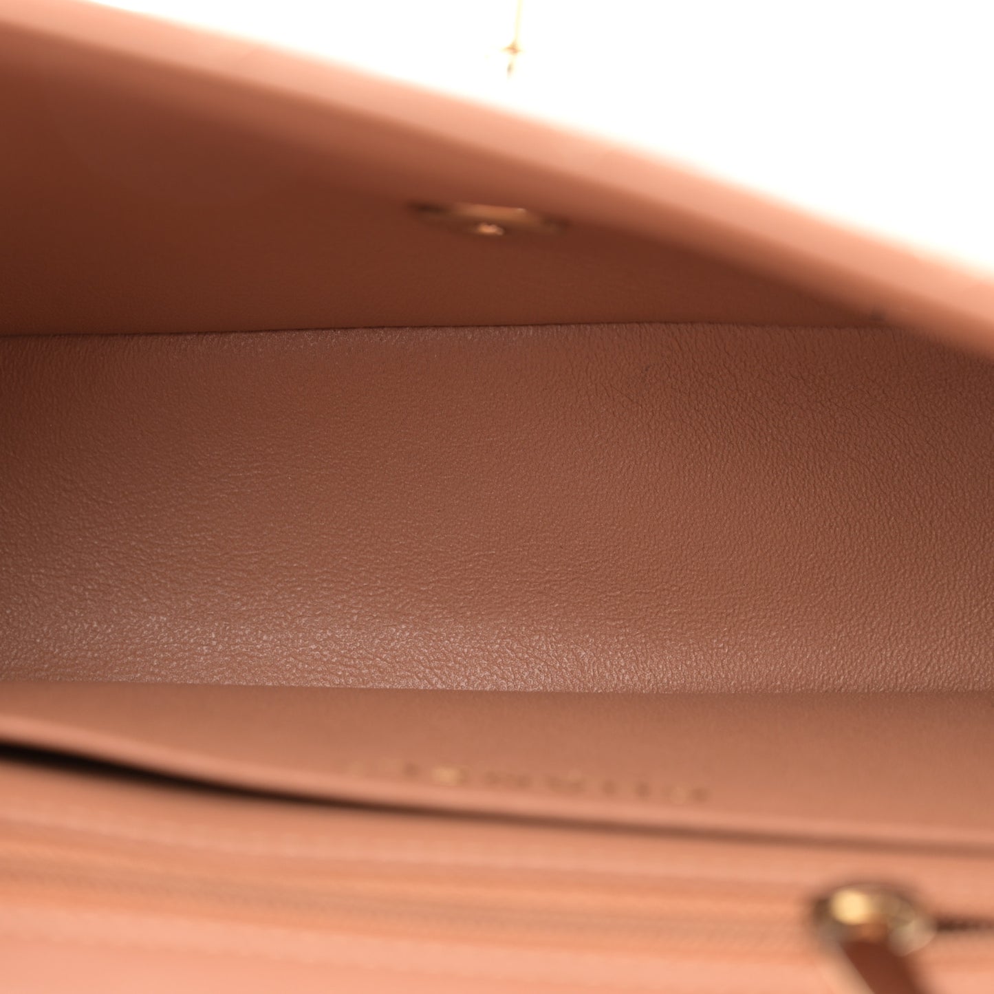 Lambskin Quilted Mini Rectangular Flap Brown