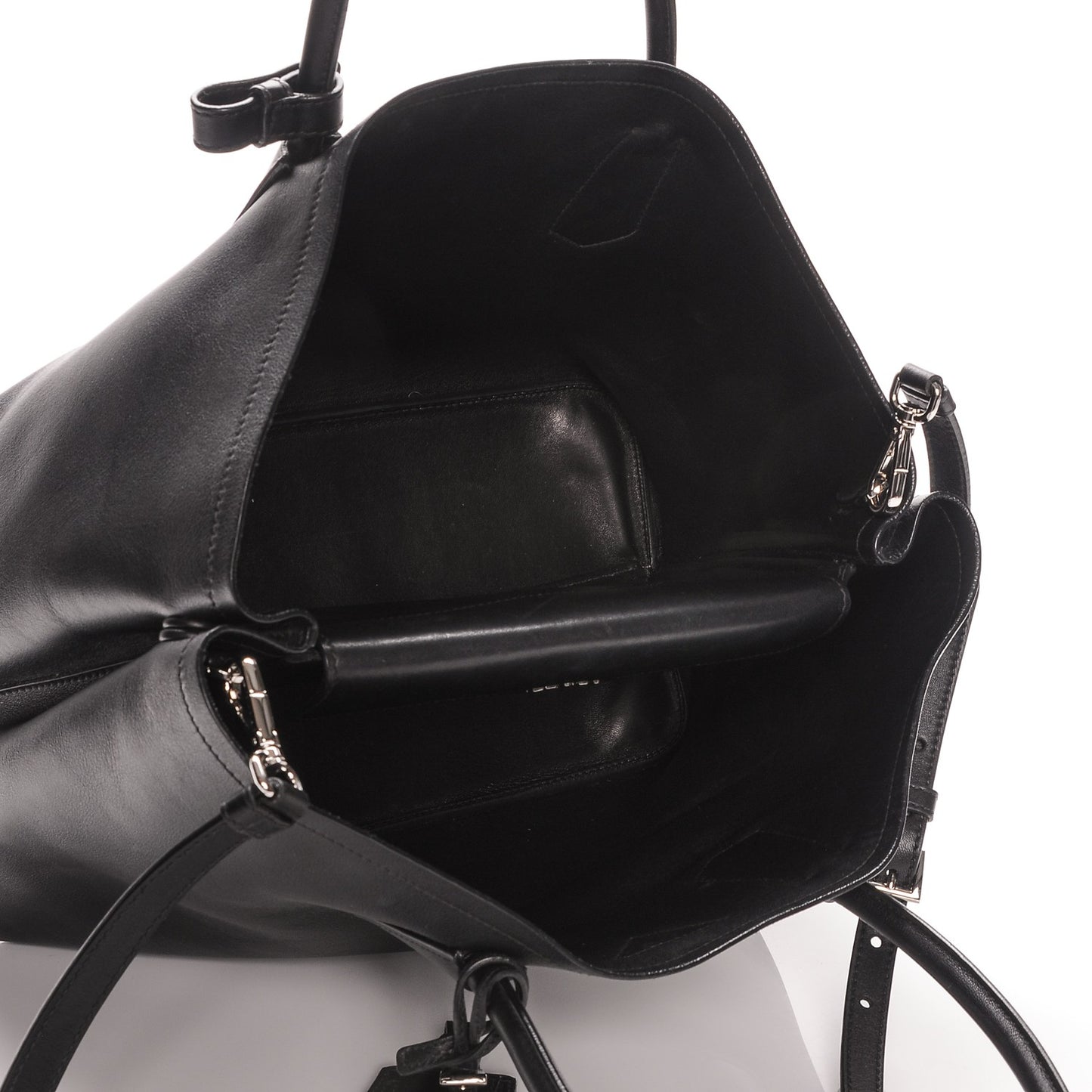 City Calf Medium Double Bag Nero Black