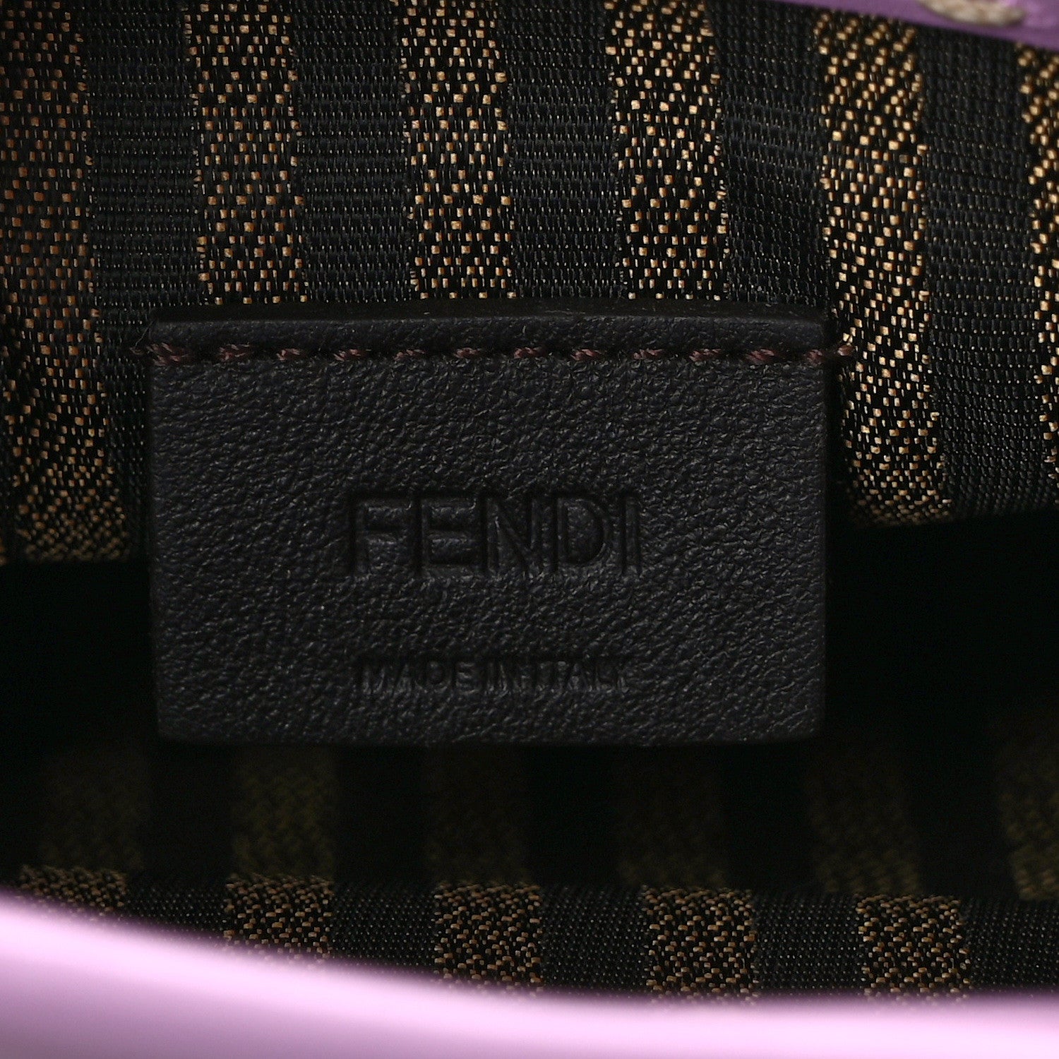 Fendi Vitello King Plexiglass Logo Embossed Mini Fendi Sunshine Shopper Tote Lavanda 6 of 12