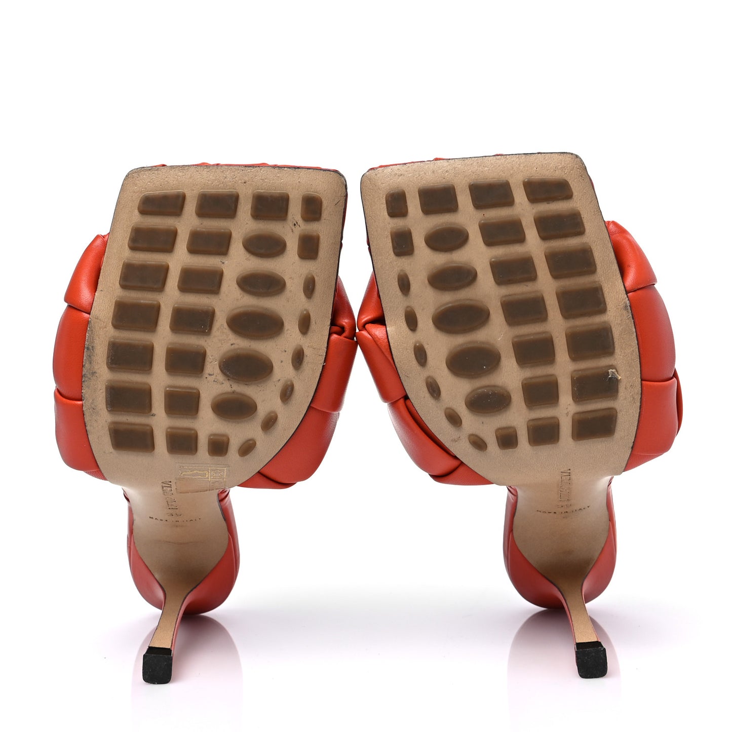 Nappa Maxi Intrecciato Lido Mule Sandals 39 Paprika