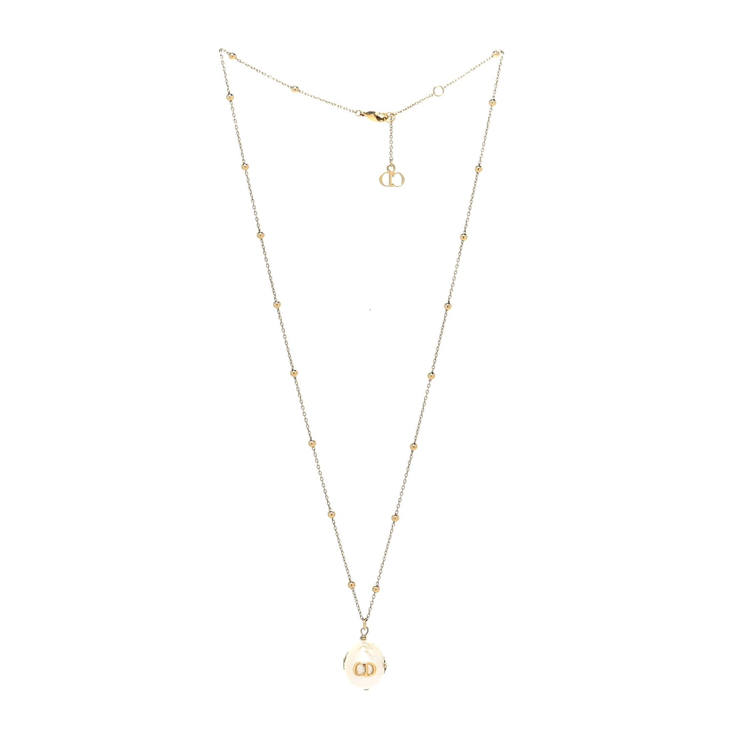 Resin Pearl Necklace Gold