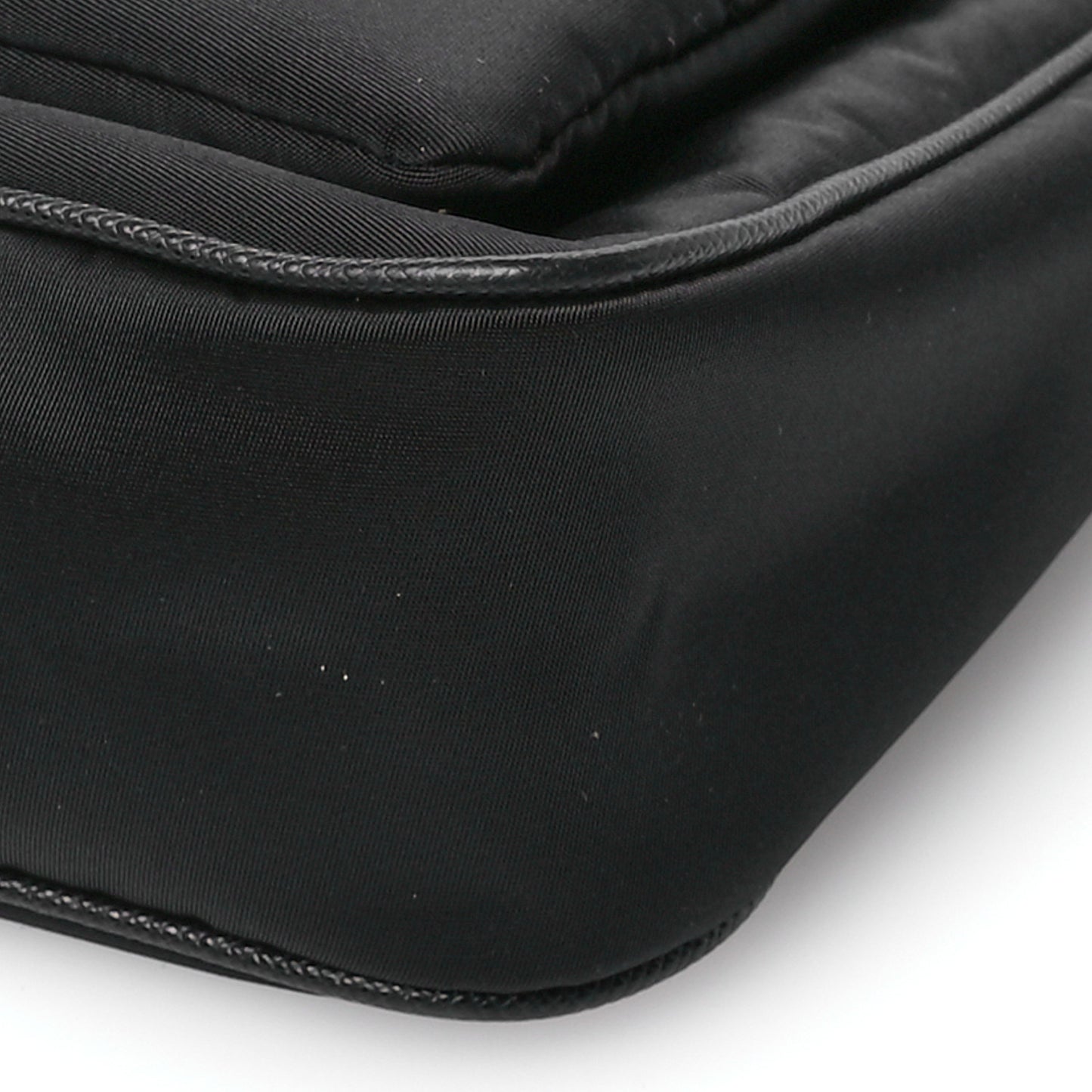Re-Nylon Saffiano Double Pouch Shoulder Bag Black