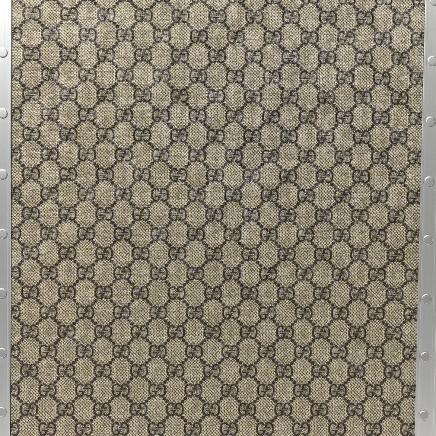 GG Supreme Monogram Aluminium Porter Medium Trolley Suitcase Beige Ebony Silver