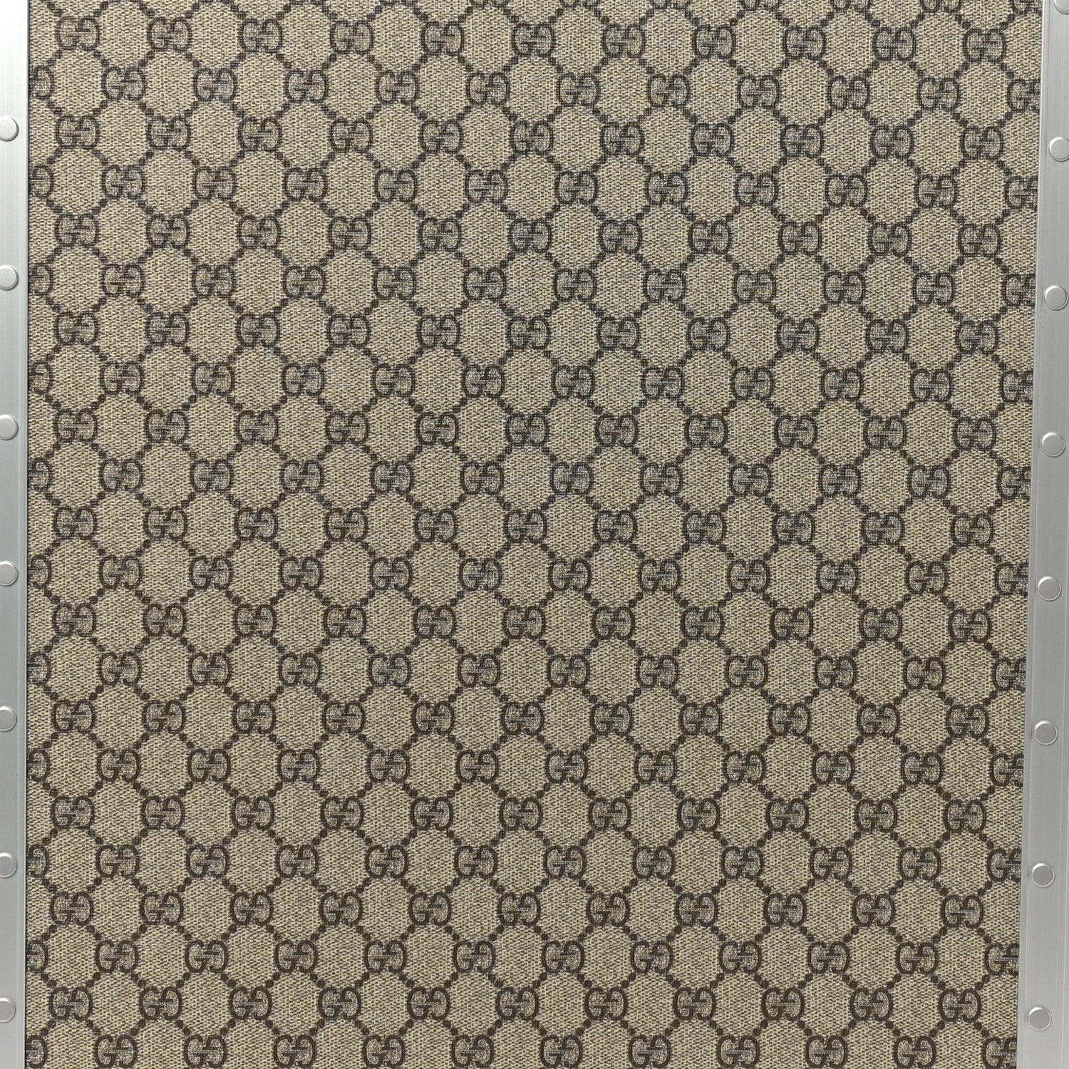 Gucci GG Supreme Monogram Aluminium Porter Medium Trolley Suitcase Beige Ebony Silver 6 of 8