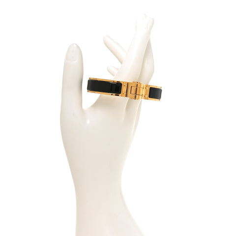 Enamel Charniere Uni Narrow Hinged Bracelet S Black