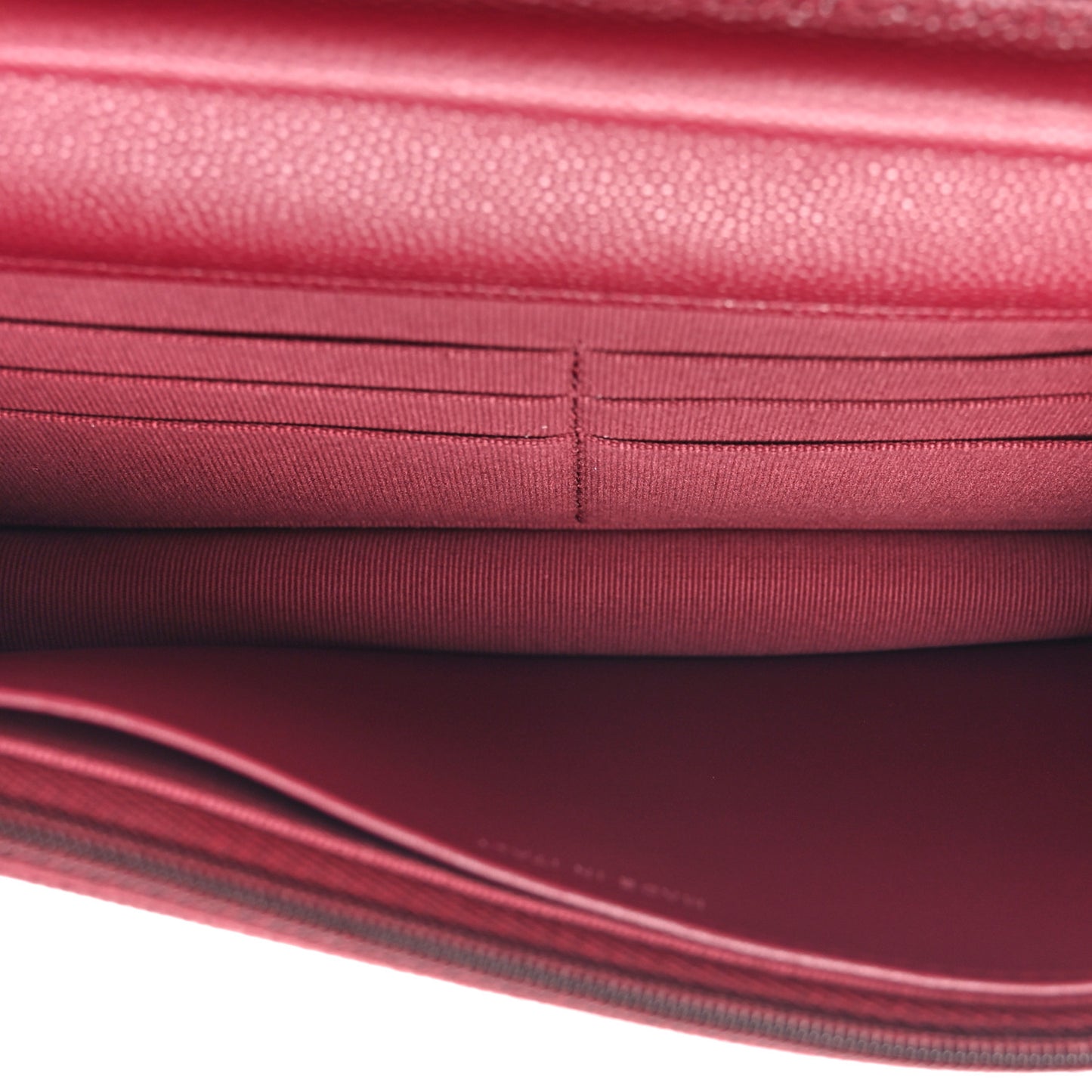 Caviar Quilted Glass Wallet On Chain WOC Burgundy