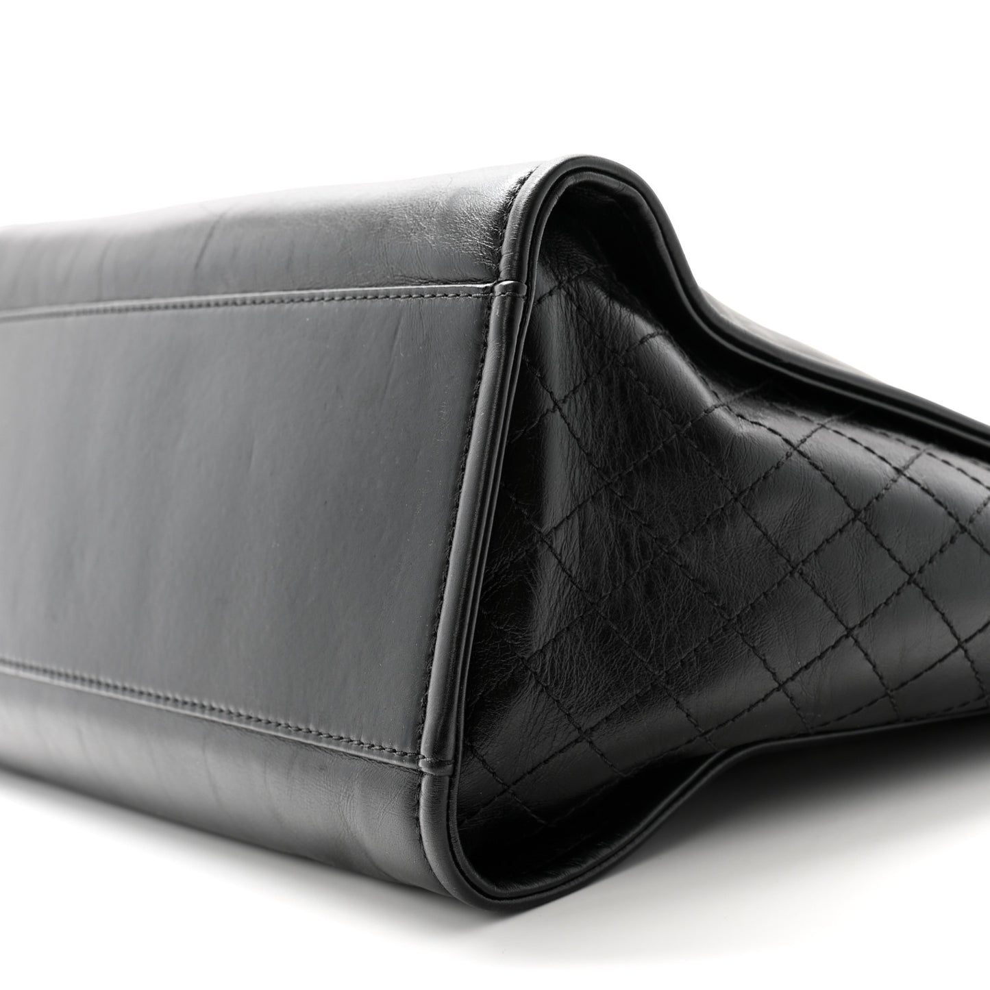 Aged Calfskin Medium Charms Deauville Tote Black