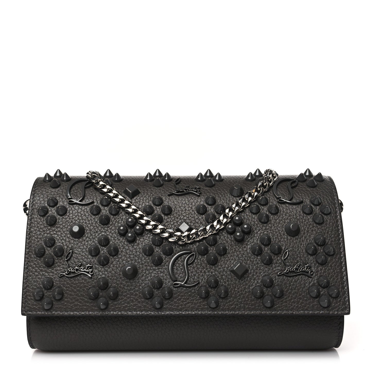 Calfskin Spikes Loubinthesky Paloma Wallet On Chain Rocket