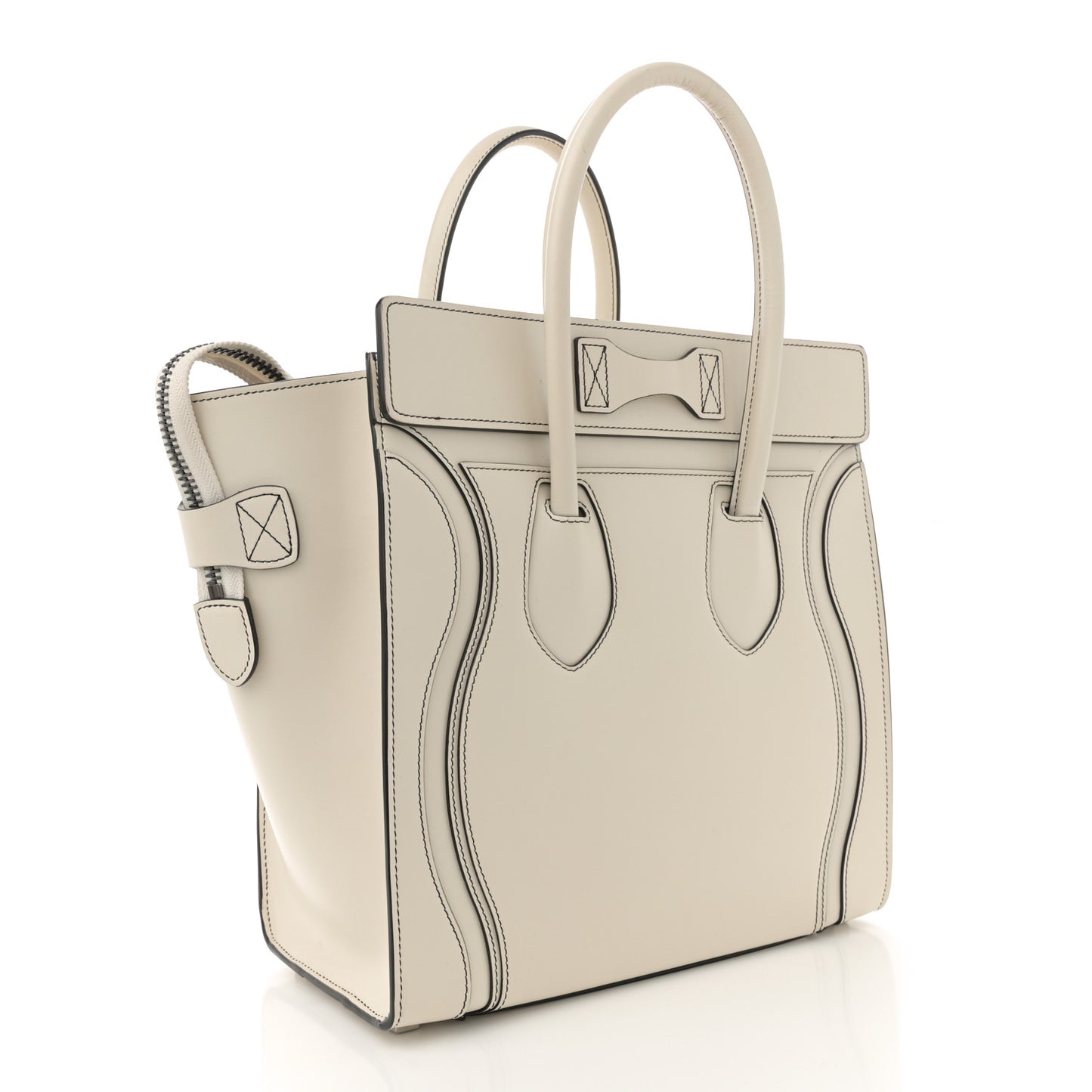 Satin Calfskin Micro Debossed Luggage White