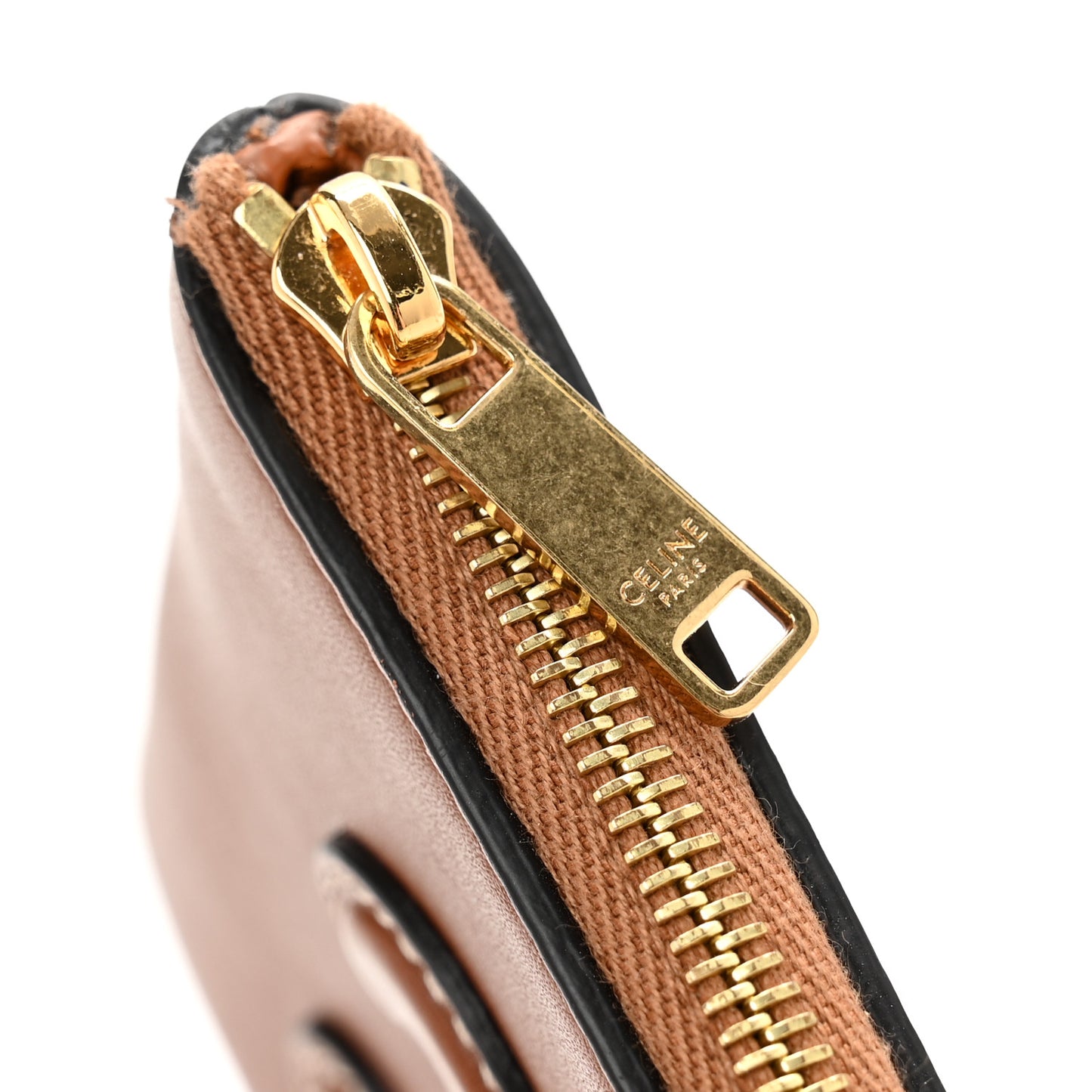 Smooth Calfskin Cuir Triomphe Coin and Card Pouch With Hook Tan