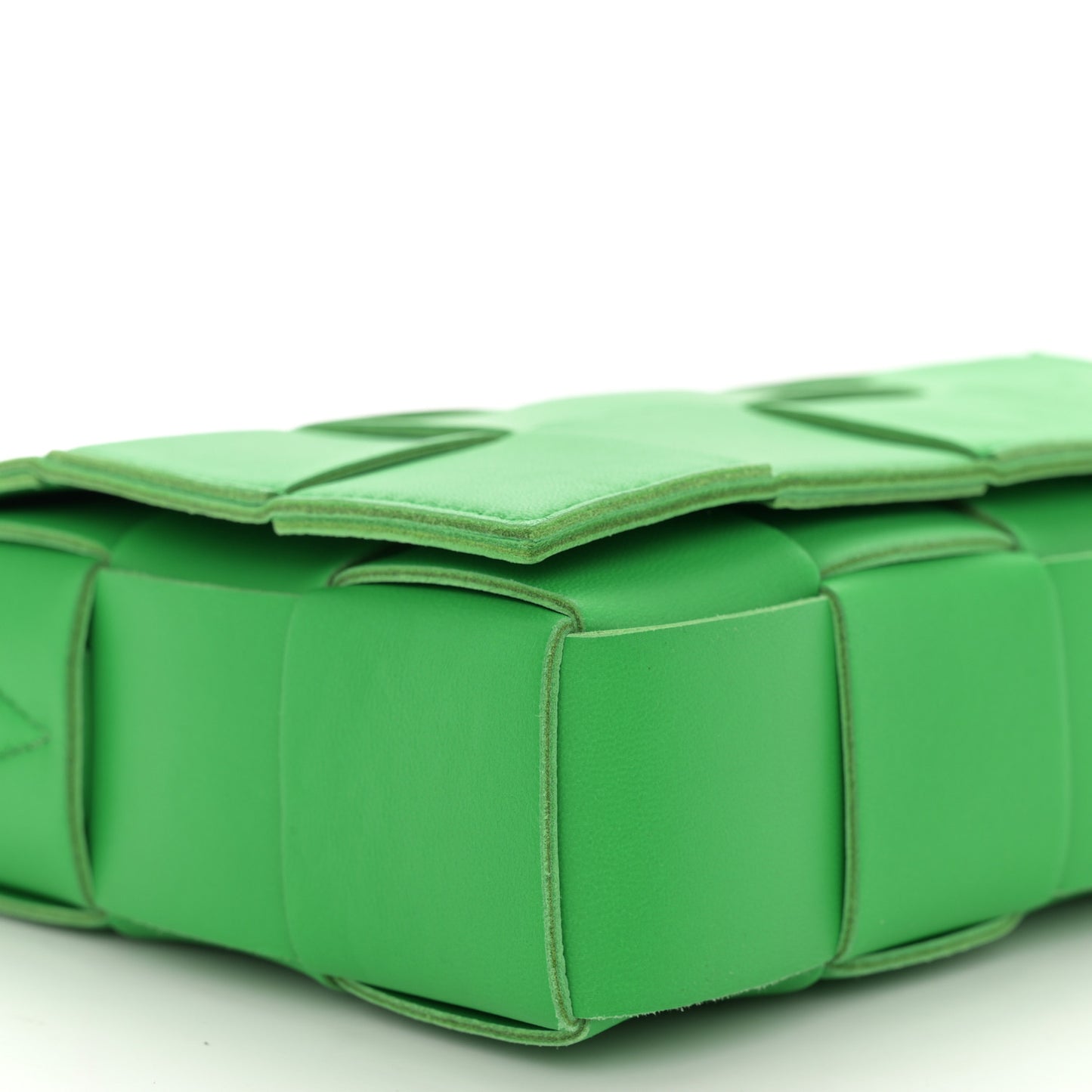 Lambskin Maxi Intrecciato Cassette Crossbody Bag Grass