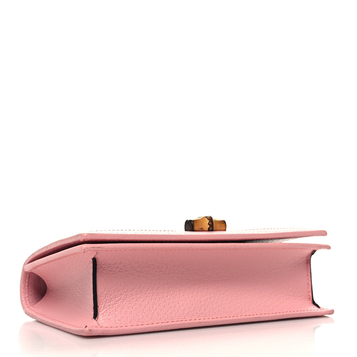 Textured Dollar Calfskin Diana Chain Wallet Wild Rose