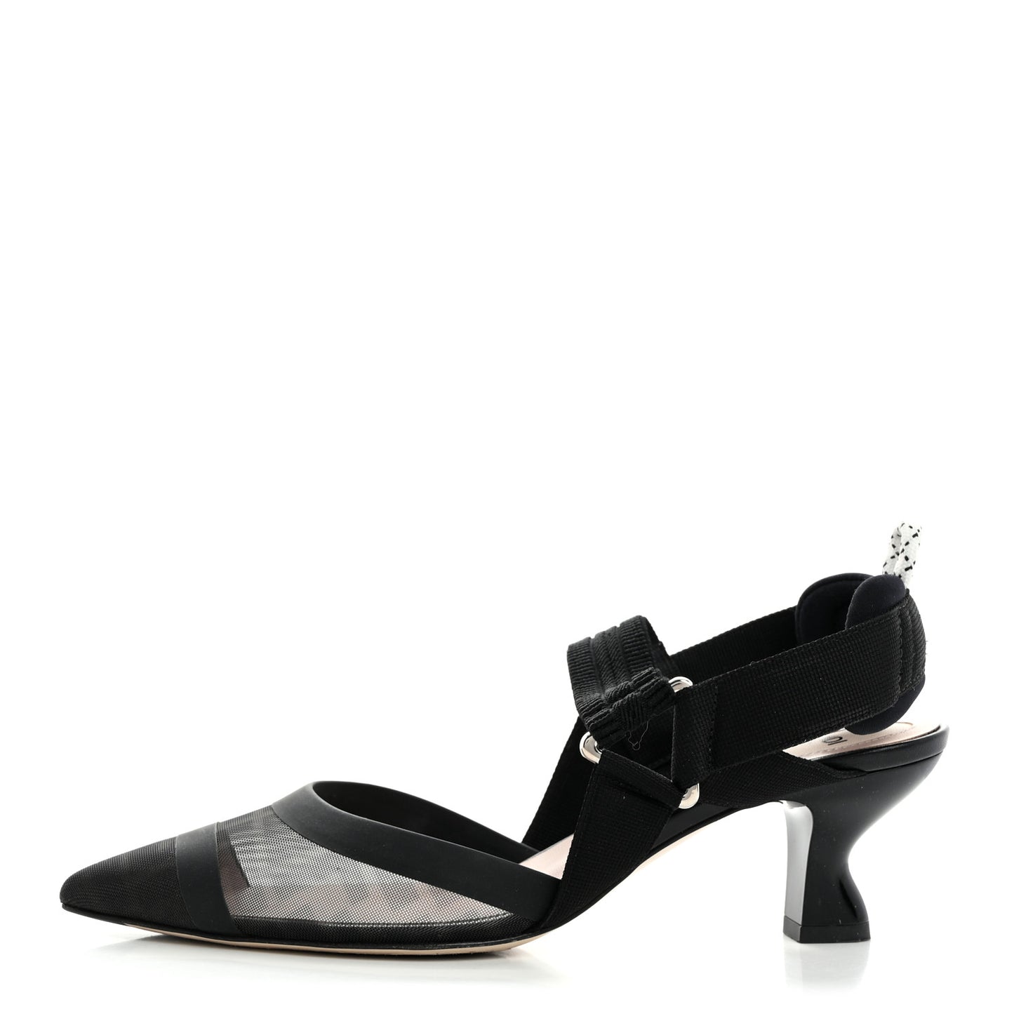 Technical Mesh FF Colibri Slingback Low-Heel Pumps 38 Black