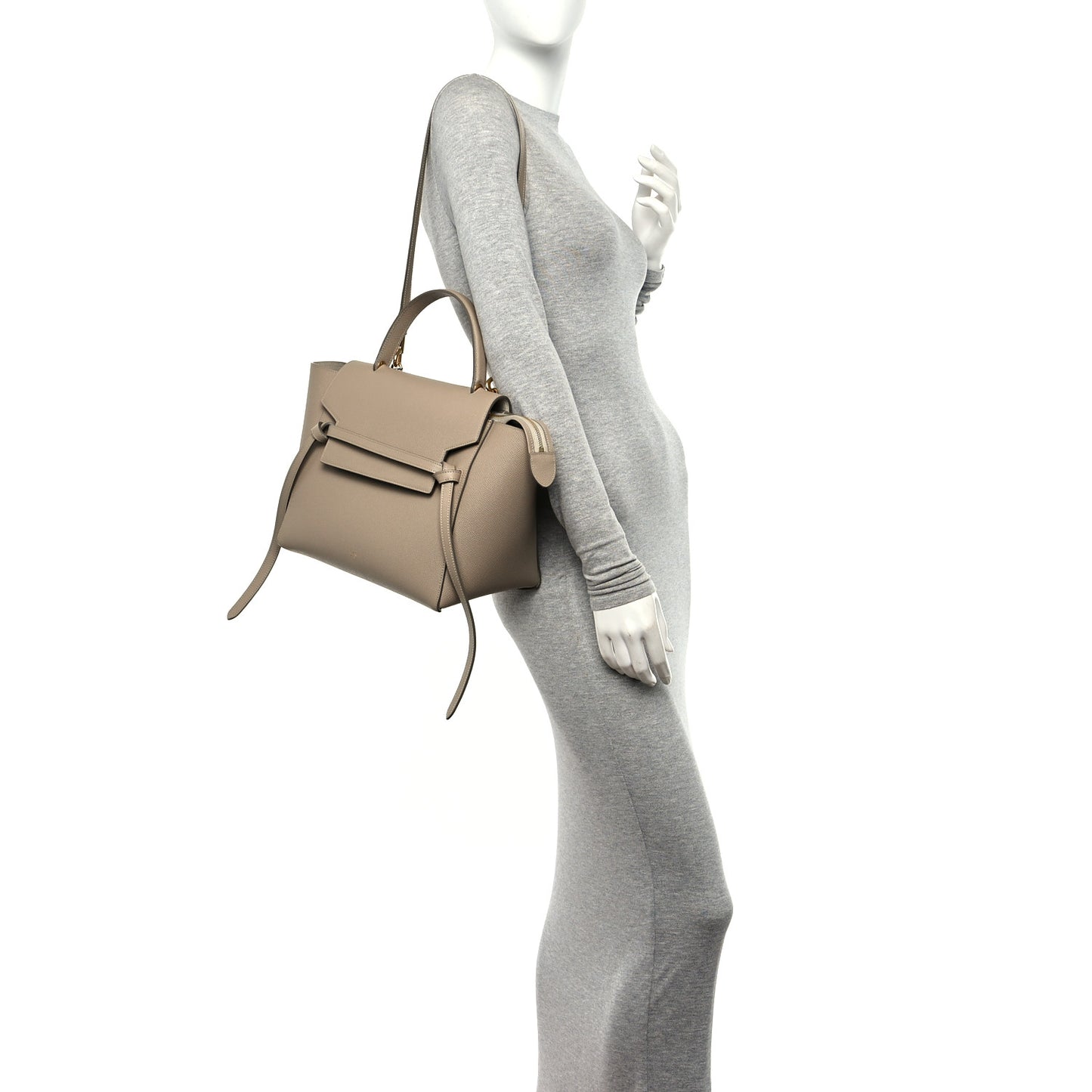 Grained Calfskin Mini Belt Bag Light Taupe