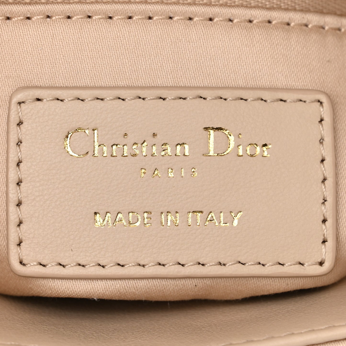 Lambskin Cannage Beaded Embroidered Mini Lady Dior Caramel Beige