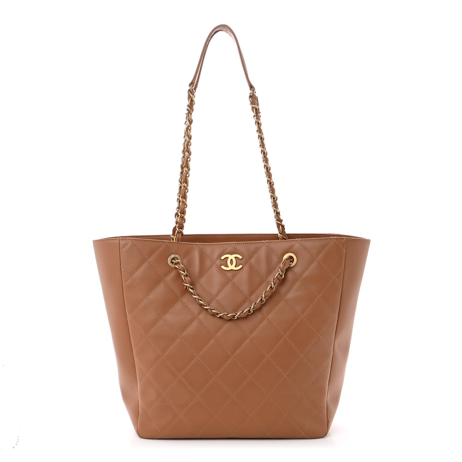 Chanel Calfskin Stitched Large Shopping Bag Brown 1 of 12