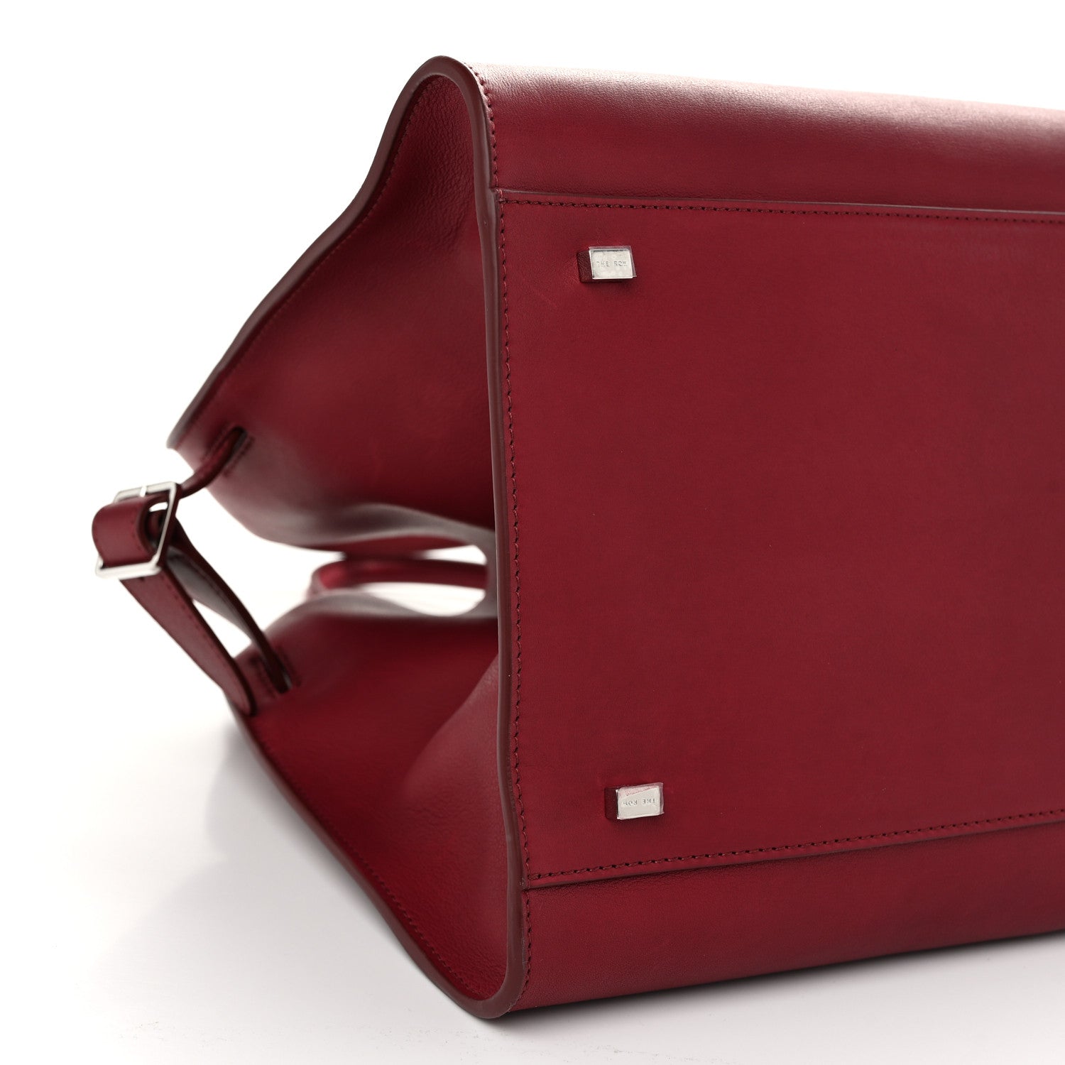 The Row Polished Saddle Calfskin Soft Margaux 15 Amaranto 8 of 9