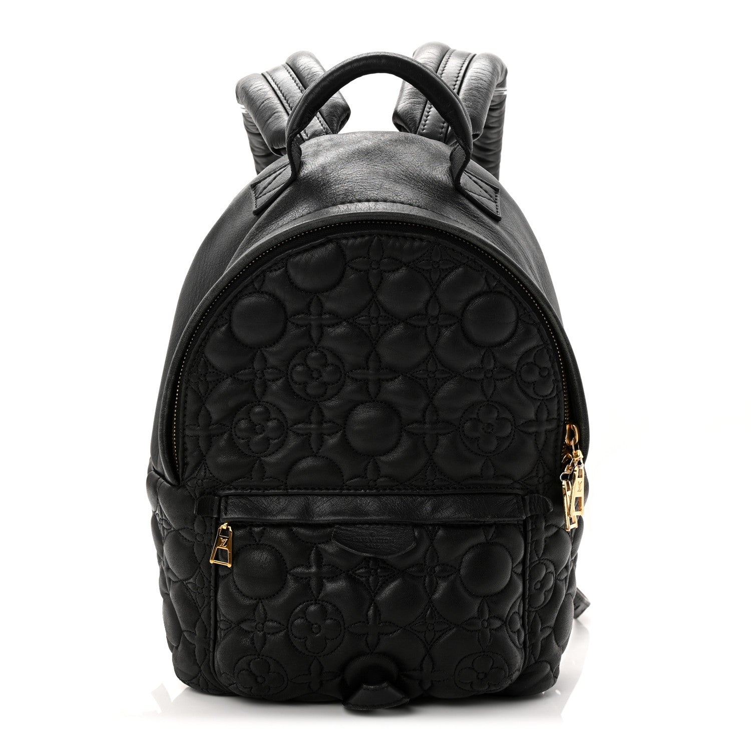 louis vuitton black backpack for women Pre Loved Lockme The lv vibe collection introduces the off duty backpack Louis Vuitton Lambskin Flower Quilted