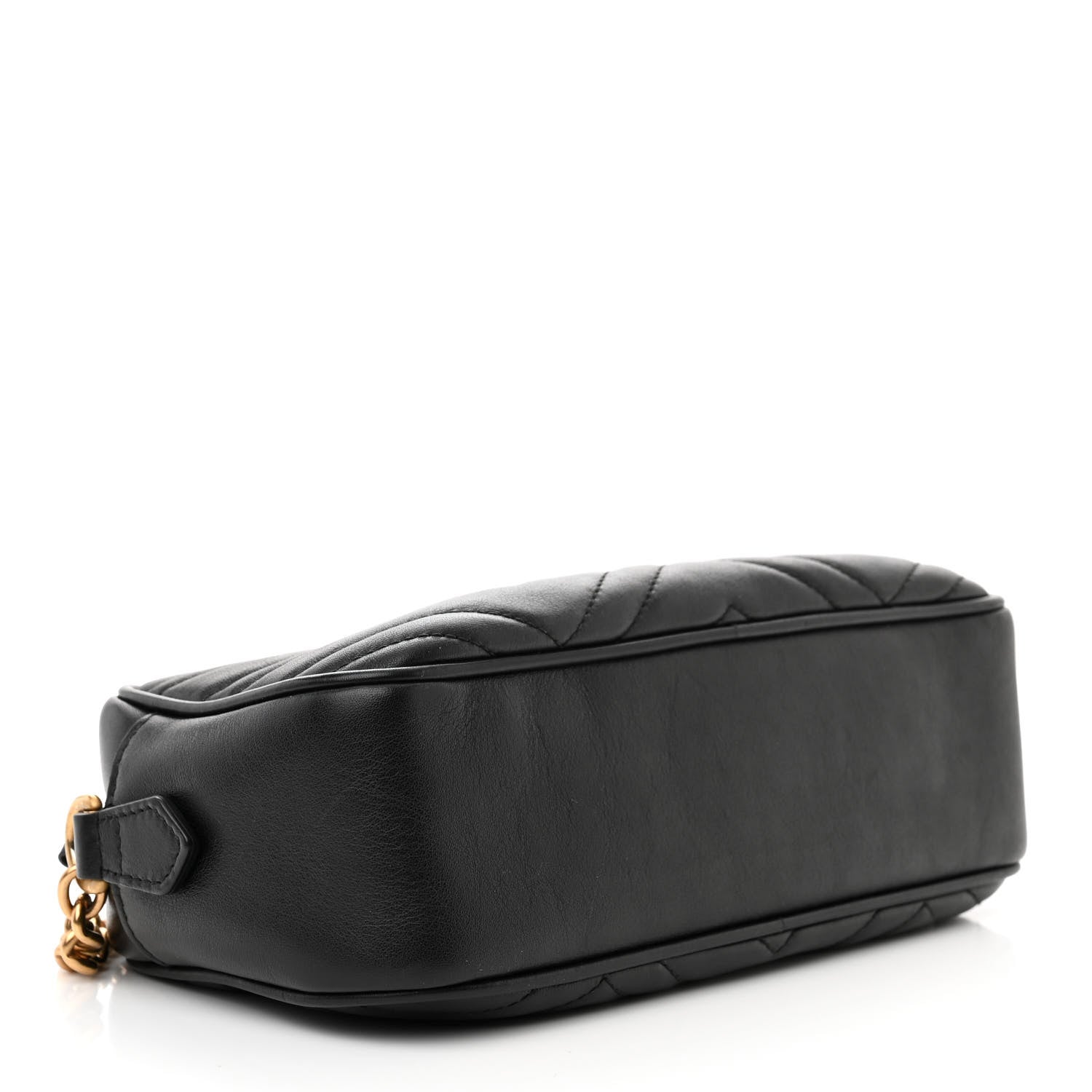Gucci Calfskin Matelasse Small GG Marmont Chain Shoulder Bag Black 4 of 10