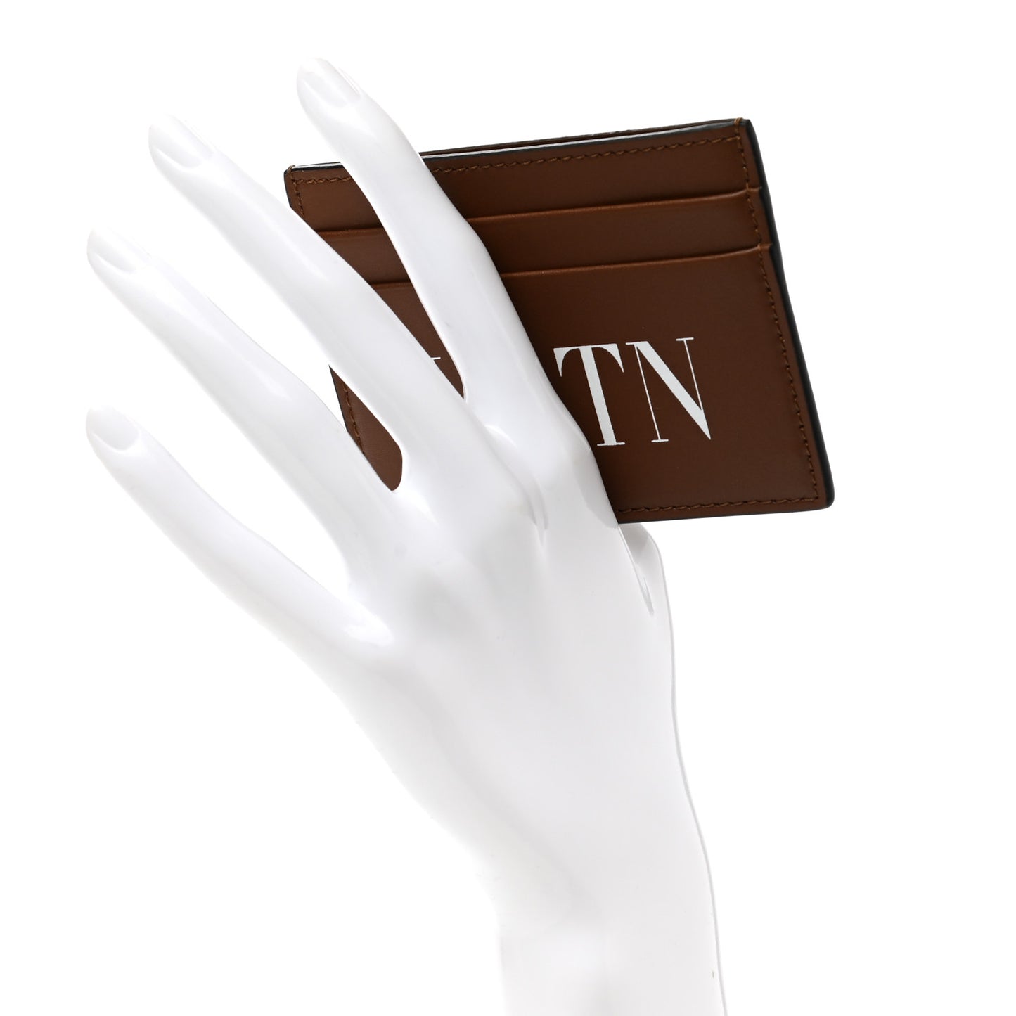 Calfskin VLTN Card Holder Cuir White