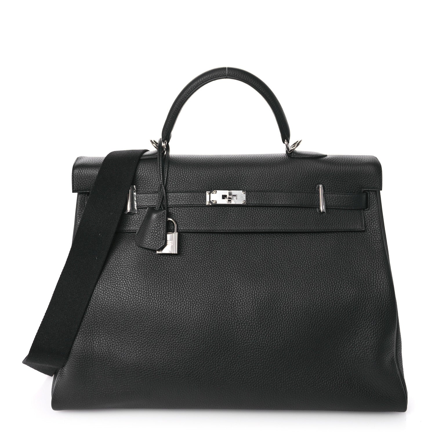 Hermes Taurillon Clemence Voyage Kelly 50 Black 1 of 10