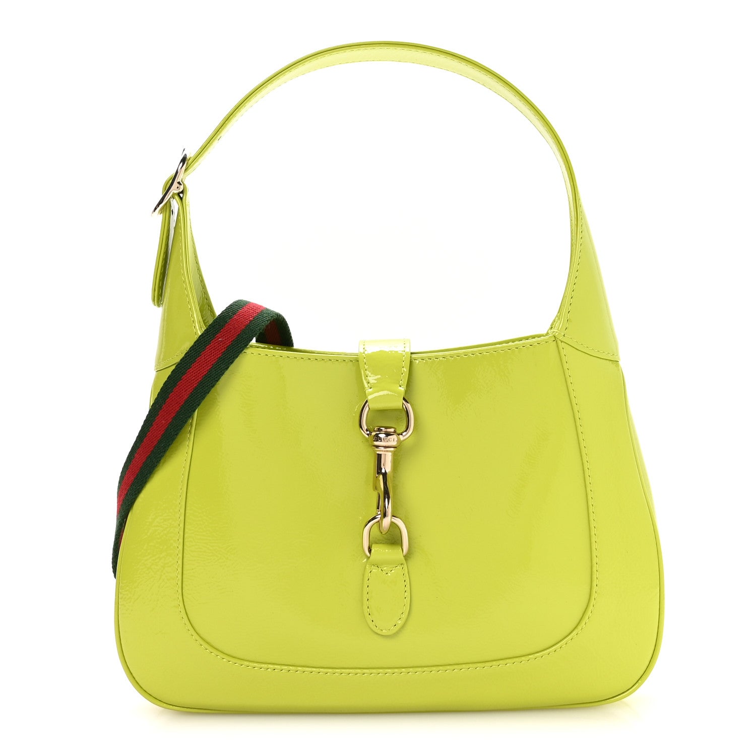 Gucci Patent Calfskin Small Jackie Shoulder Bag Bright Green