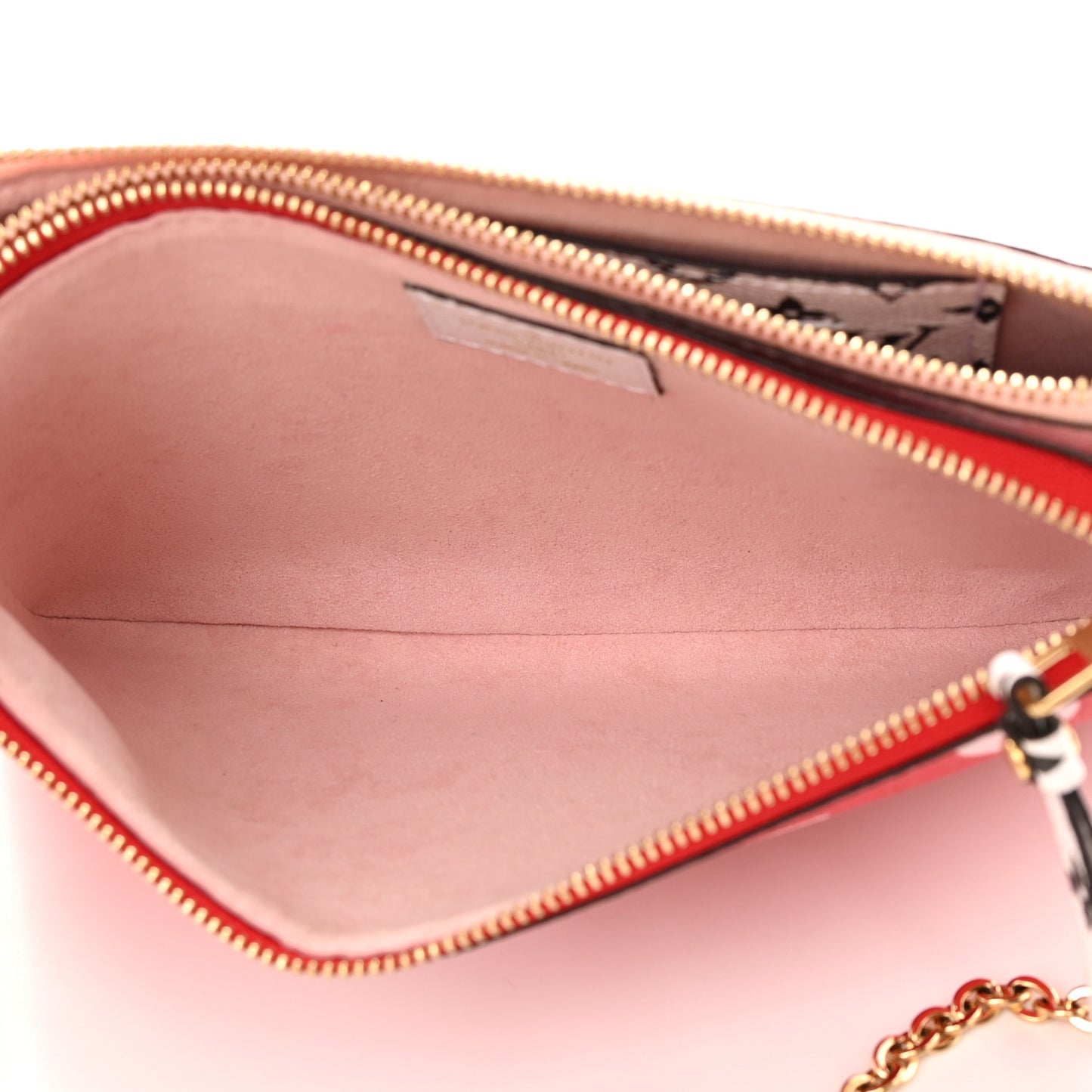 Monogram Giant Double Zip Pochette Rouge
