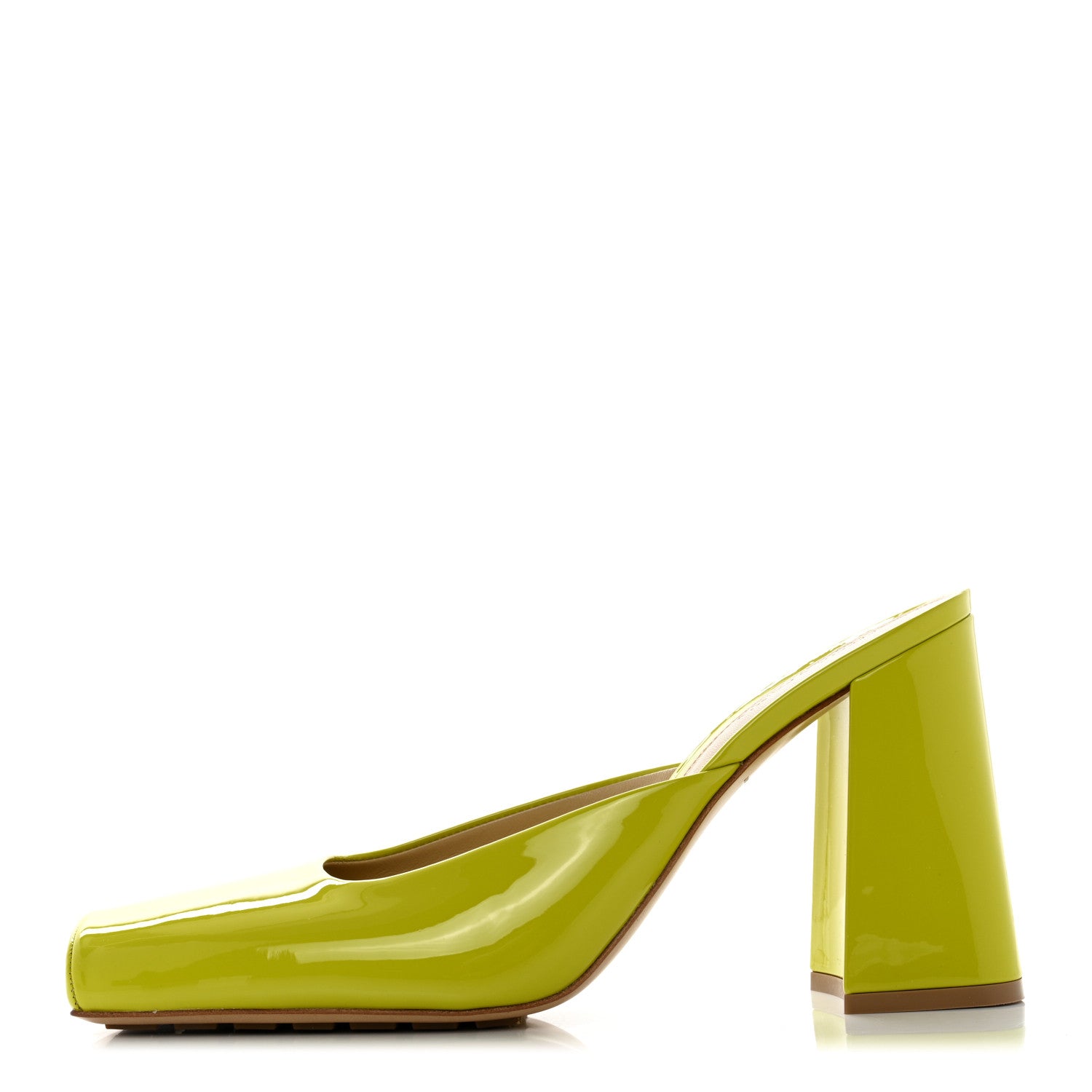 Bottega Veneta Supergloss Patent Tower 90mm Mule Pumps 41.5 Kiwi 1 of 8