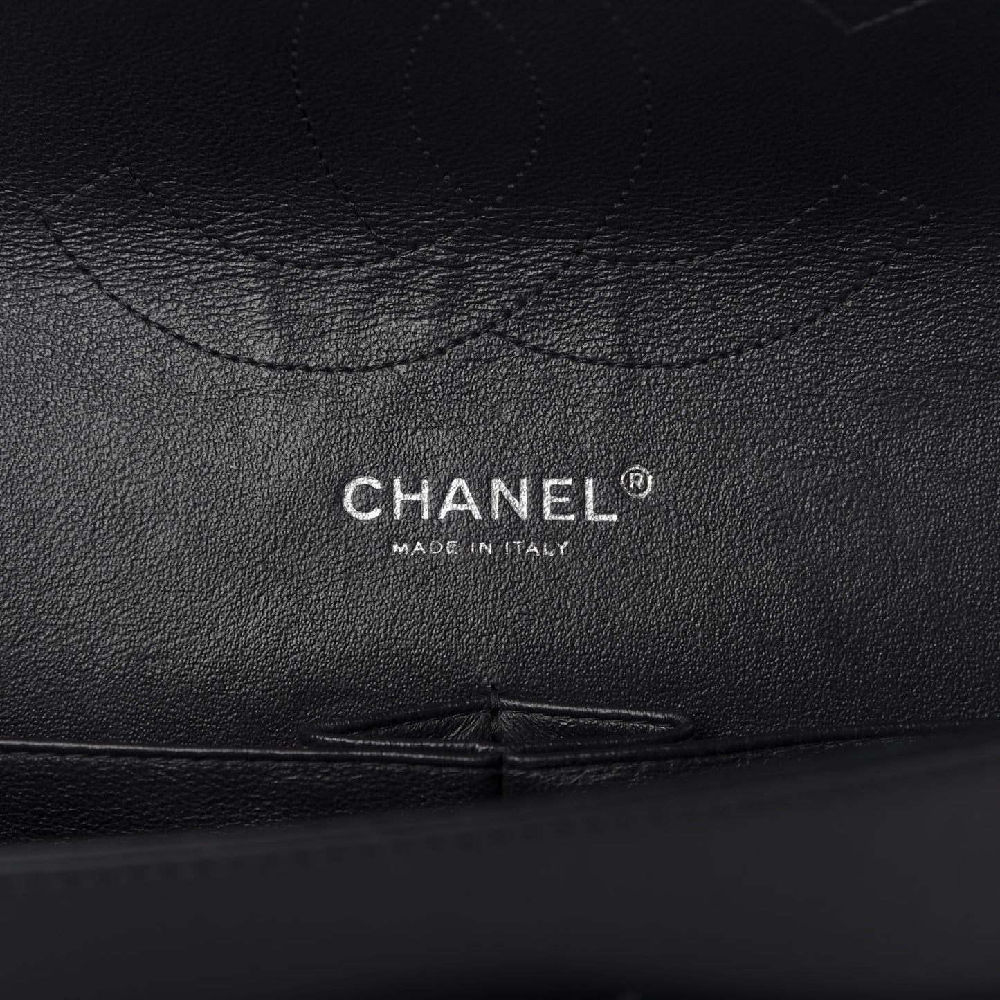 Patent Quilted Jumbo Double Flap Black